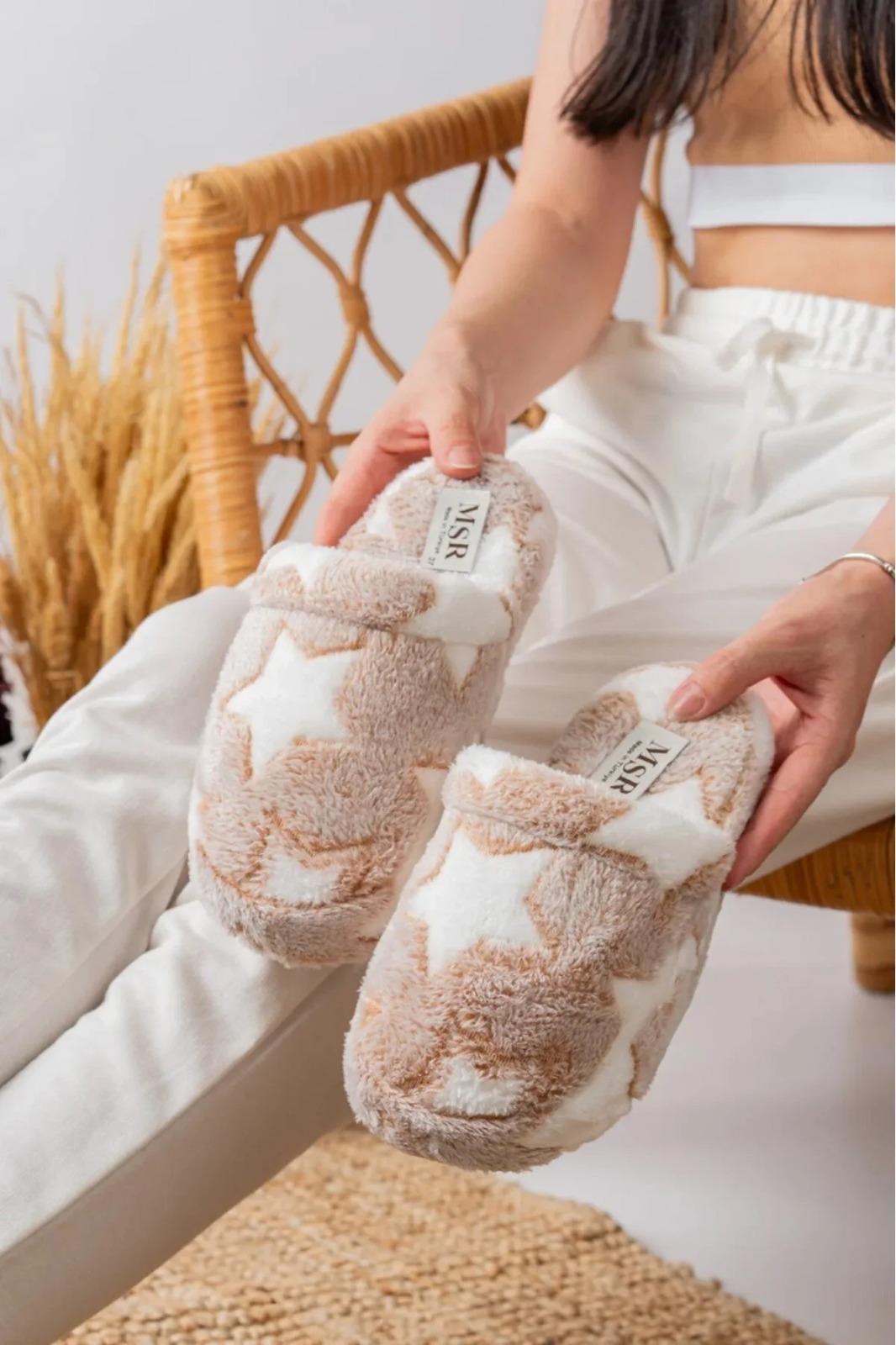 Slipcat Unisex Nakışlı Kadife Ev Terliği görsel 4