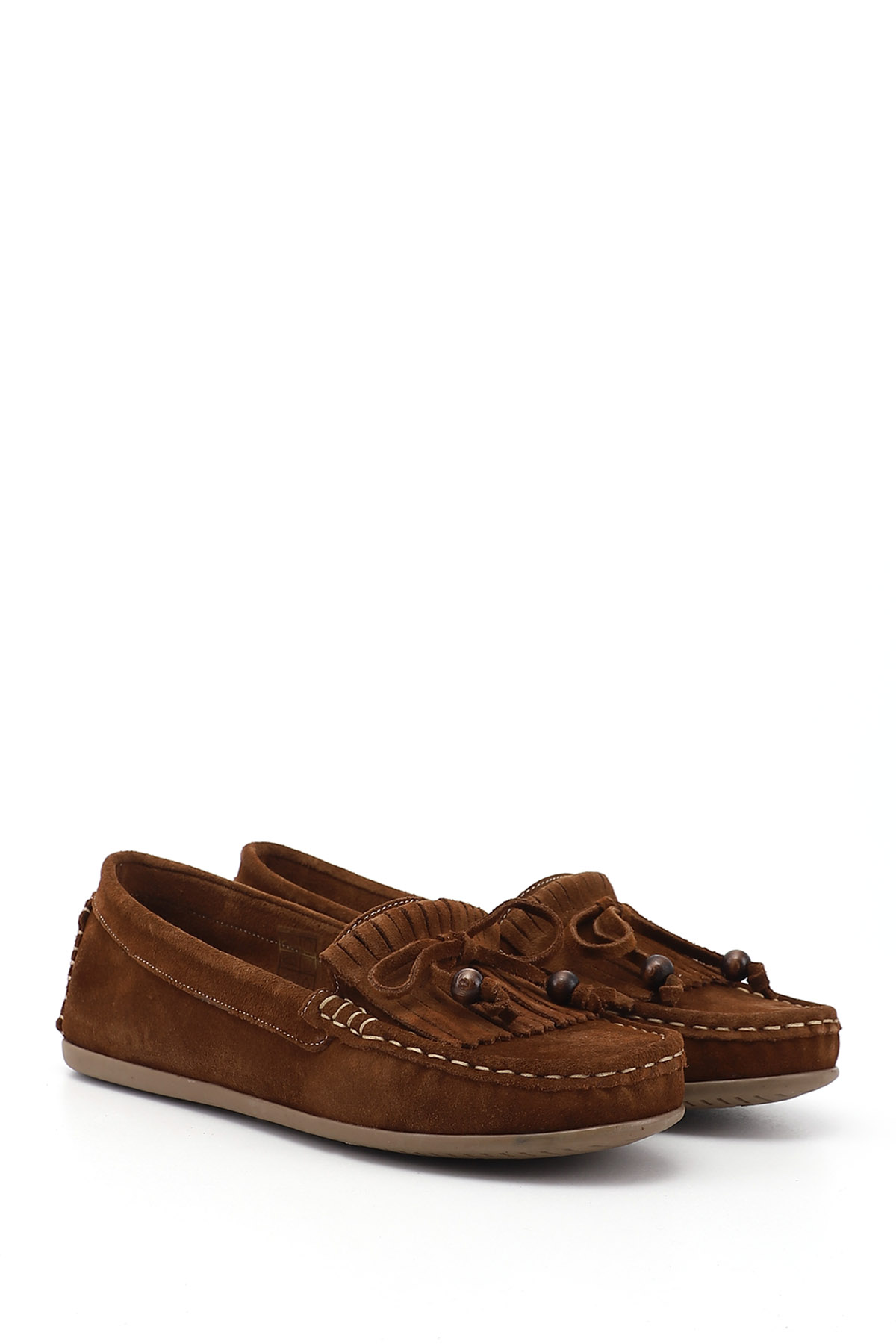 GÖNDERİ(R) Kadın KAHVERENGİ-TABA Fiyonklu Hakiki Deri Comfort Loafer görsel 2