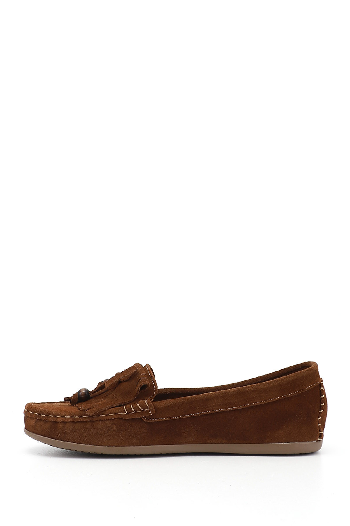 GÖNDERİ(R) Kadın KAHVERENGİ-TABA Fiyonklu Hakiki Deri Comfort Loafer görsel 4
