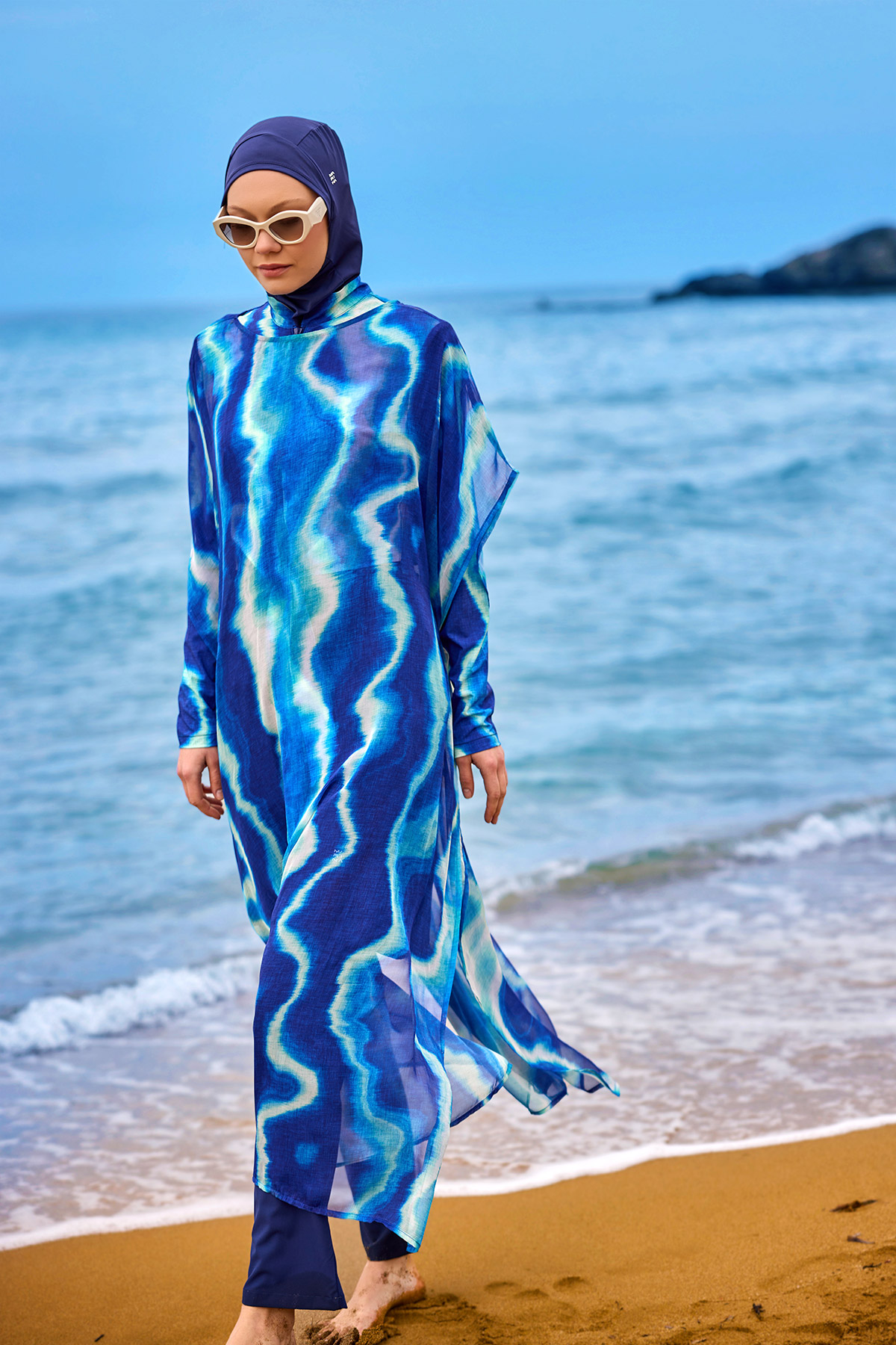 Marina Lacivert Pareo Kaftan P2513-2 görsel 2