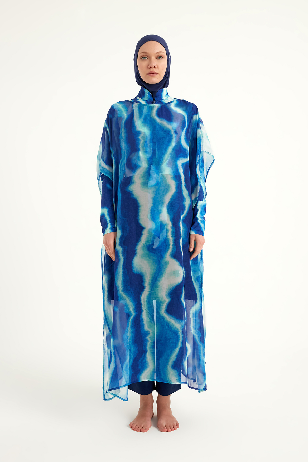 Marina Lacivert Pareo Kaftan P2513-2 görsel 5