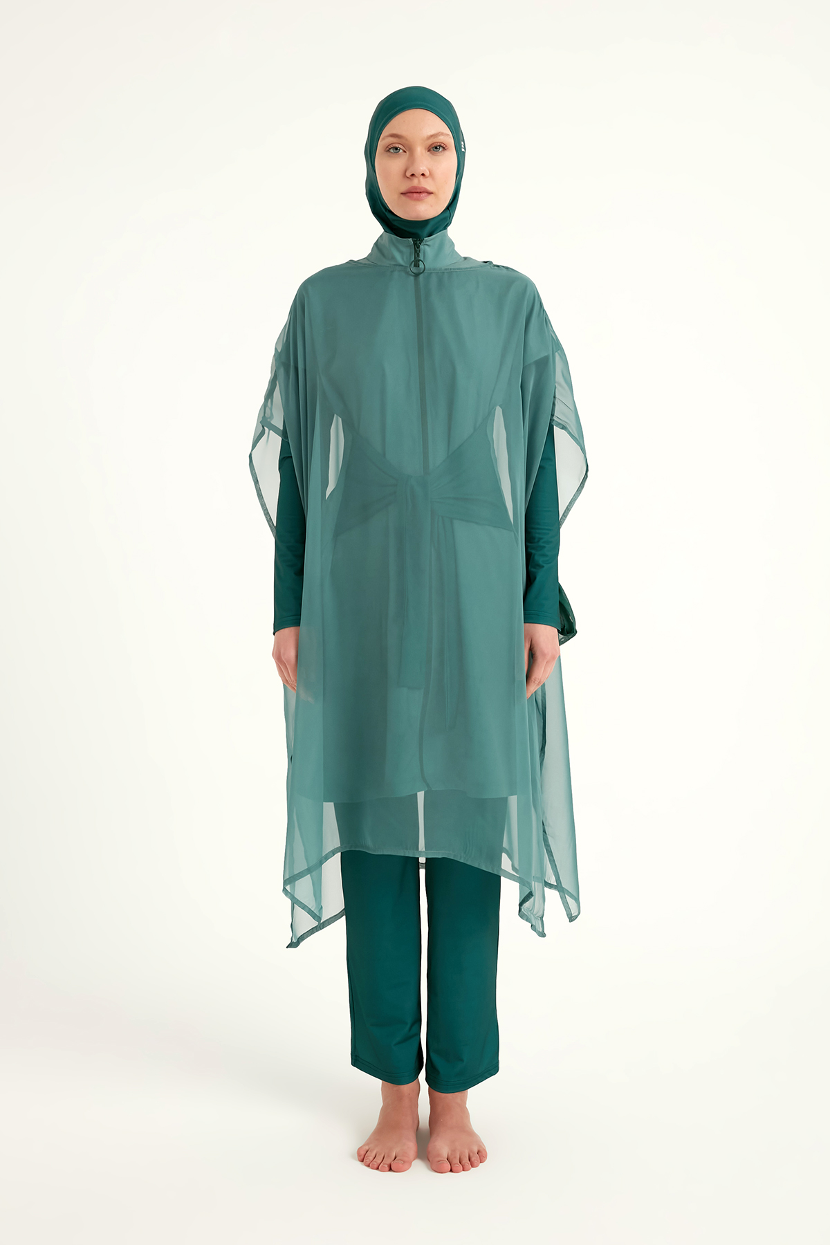 Marina Açık Yeşil Kimono Kaftan P2516-1 görsel 5