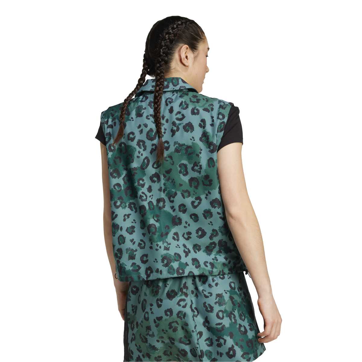 Adidas Yelek All Over Print Kadın Yeşil Klasik Yaka Yelek görsel 2