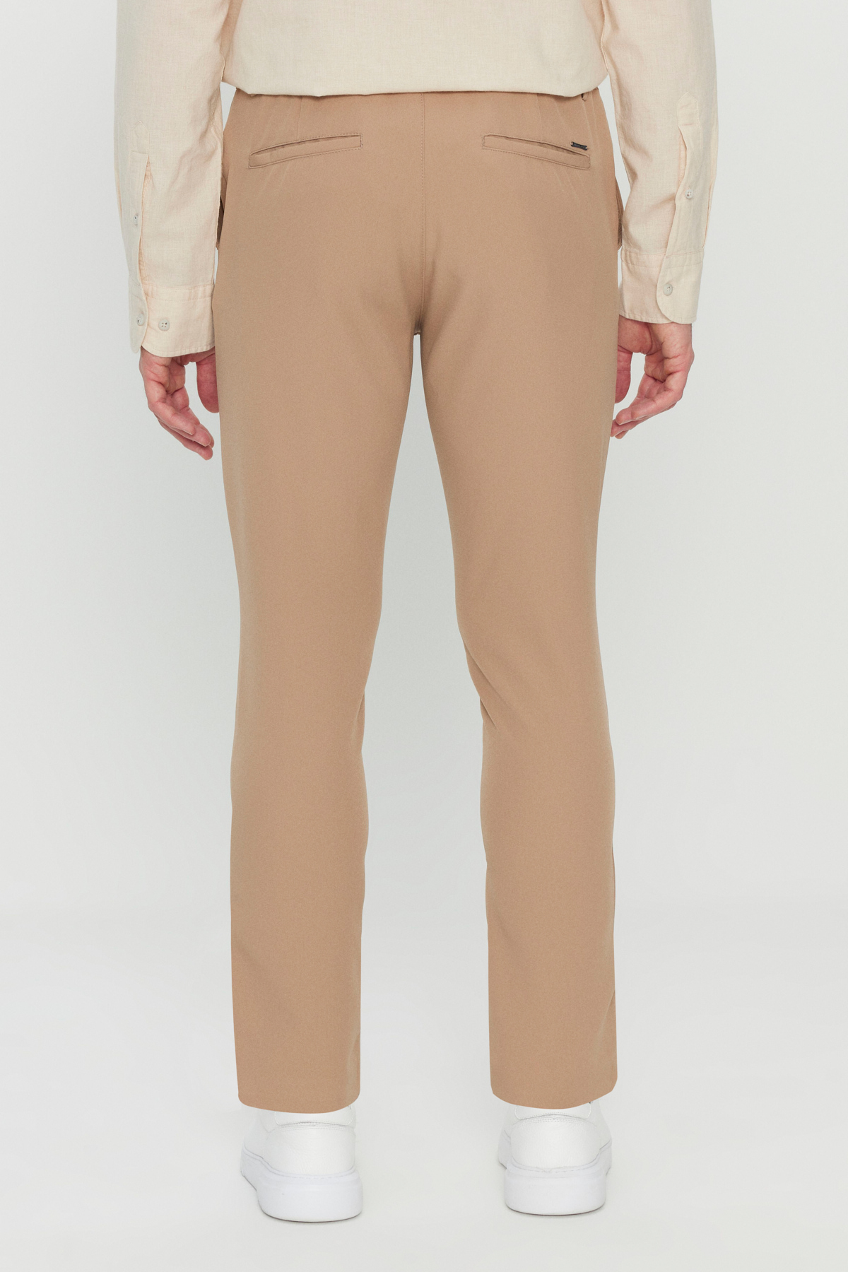 Altınyıldız Classics Erkek Bej Slim Fit Dar Kesim Beli Bağlamalı Yan Cepli Casual Pantolon görsel 5