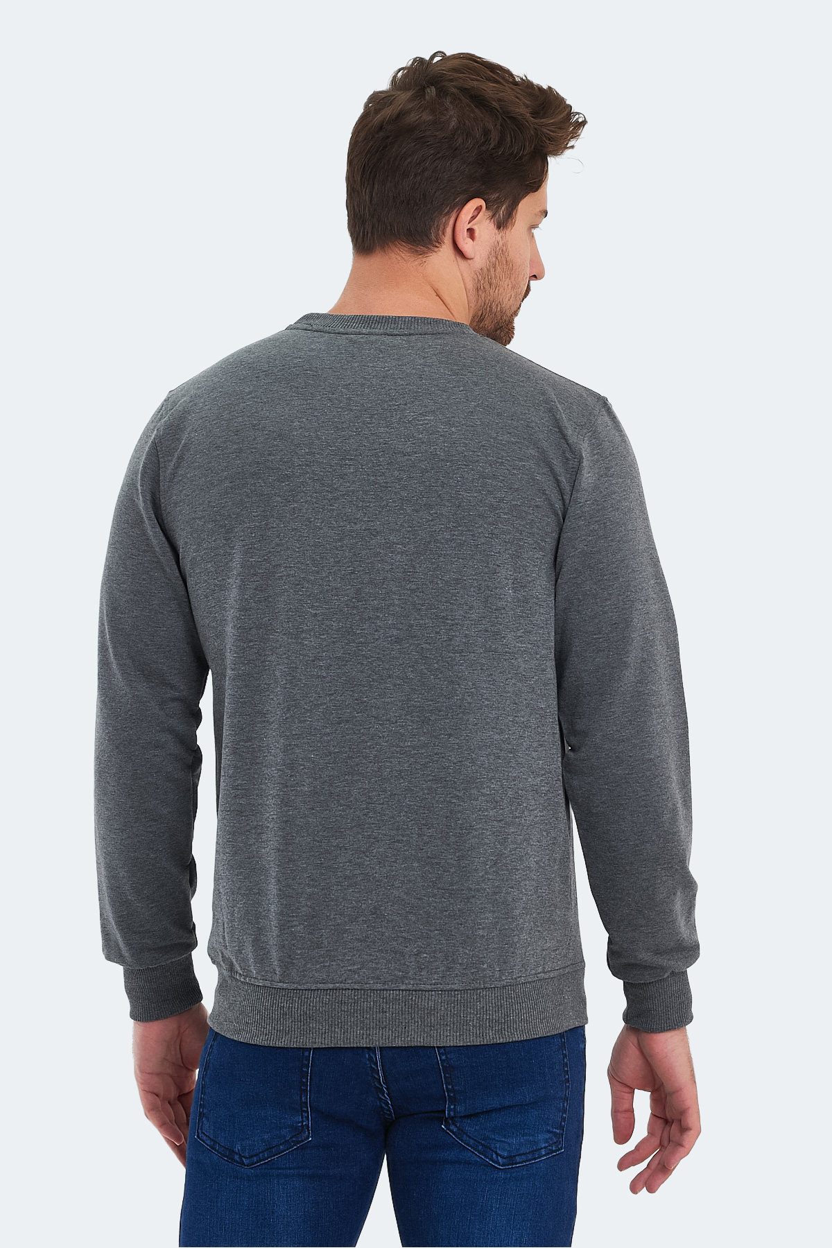 SLAZENGER ORVAR IN Erkek Sweatshirt Koyu Gri görsel 2