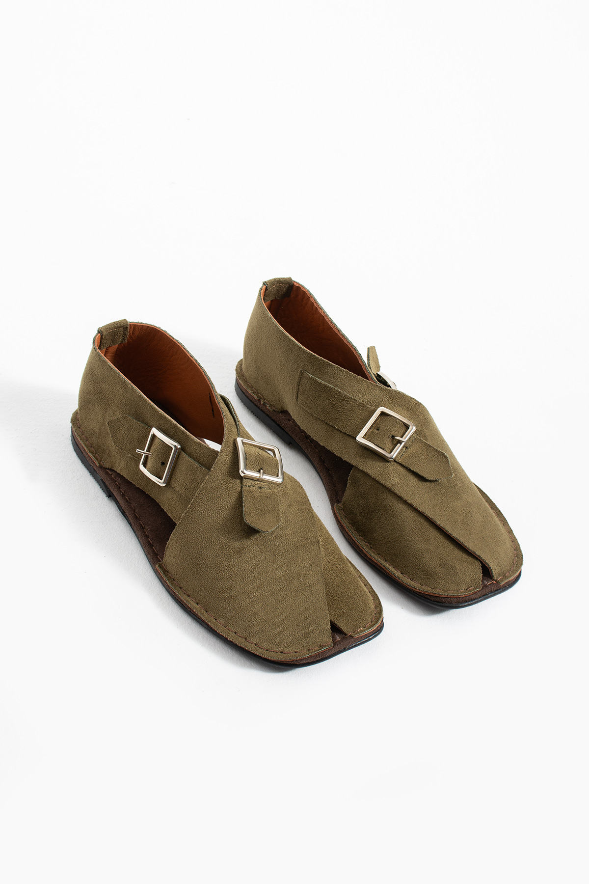 DUXAL SHOES Cooper İçi Hakiki Deri Süet Kadın Sandalet Tokalı Günlük Rahat Ayakkabı - Babet görsel 6