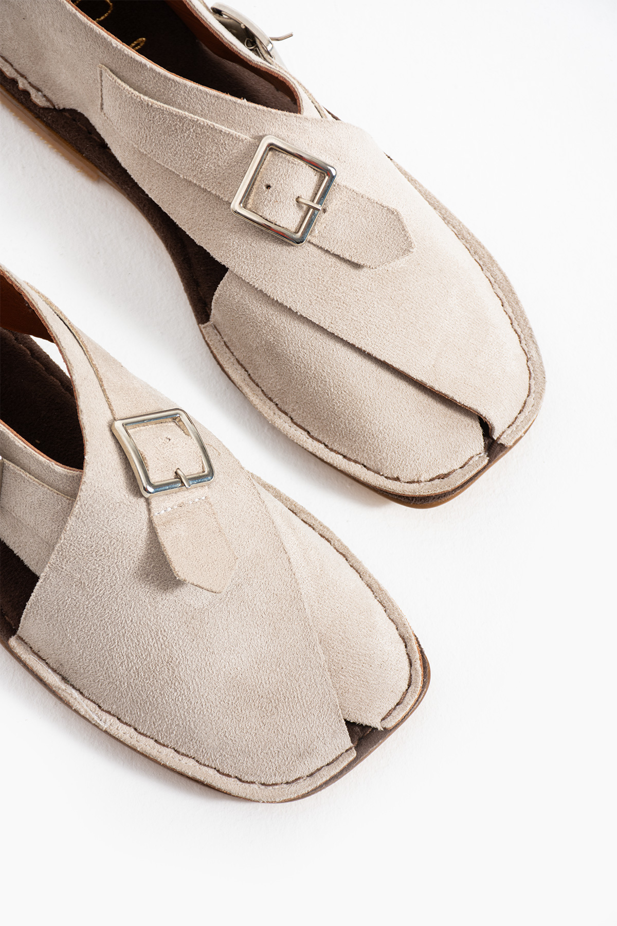 DUXAL SHOES Cooper İçi Hakiki Deri Süet Kadın Sandalet Tokalı Günlük Rahat Ayakkabı - Babet görsel 6