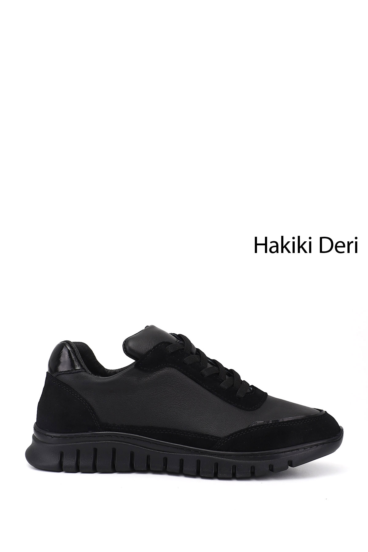 GÖNDERİ(R) Kadın SİYAH Lastik Bağcıklı Hakiki Deri Sneaker