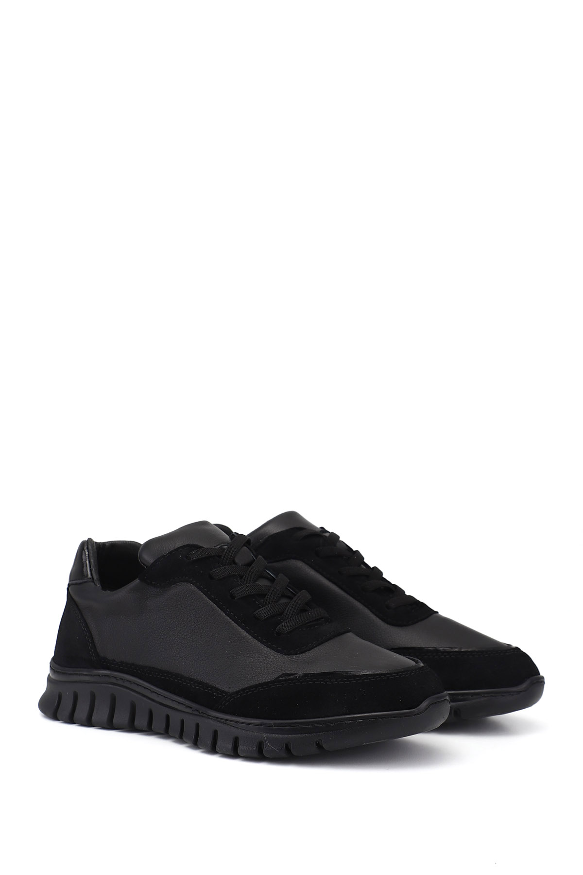 GÖNDERİ(R) Kadın SİYAH Lastik Bağcıklı Hakiki Deri Sneaker görsel 2