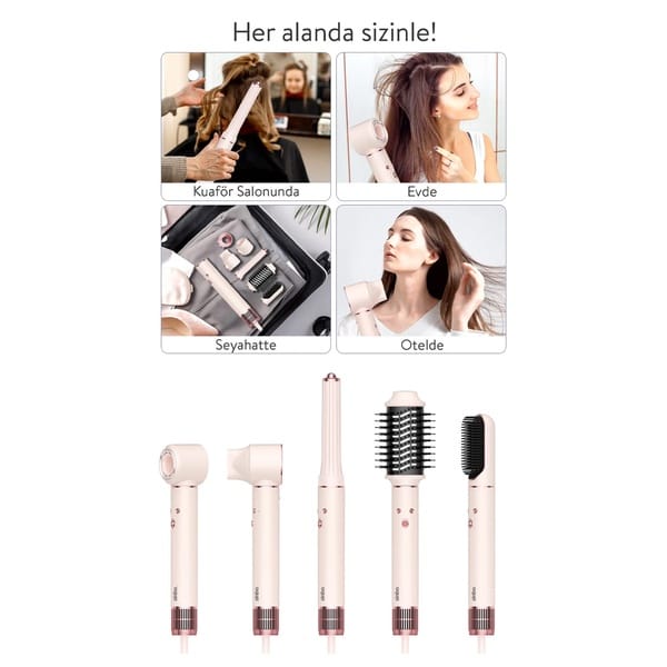 Sinbo SHD-1719 Saç Şekillendirme Seti - Pembe görsel 2