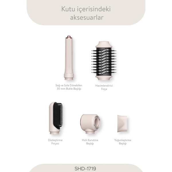 Sinbo SHD-1719 Saç Şekillendirme Seti - Pembe görsel 5