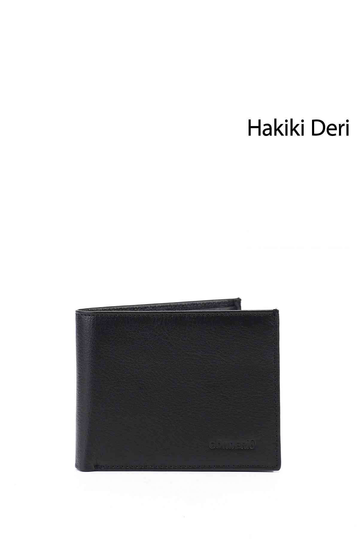 GÖNDERİ(R) Erkek SİYAH Hakiki Deri Yatay Cüzdan