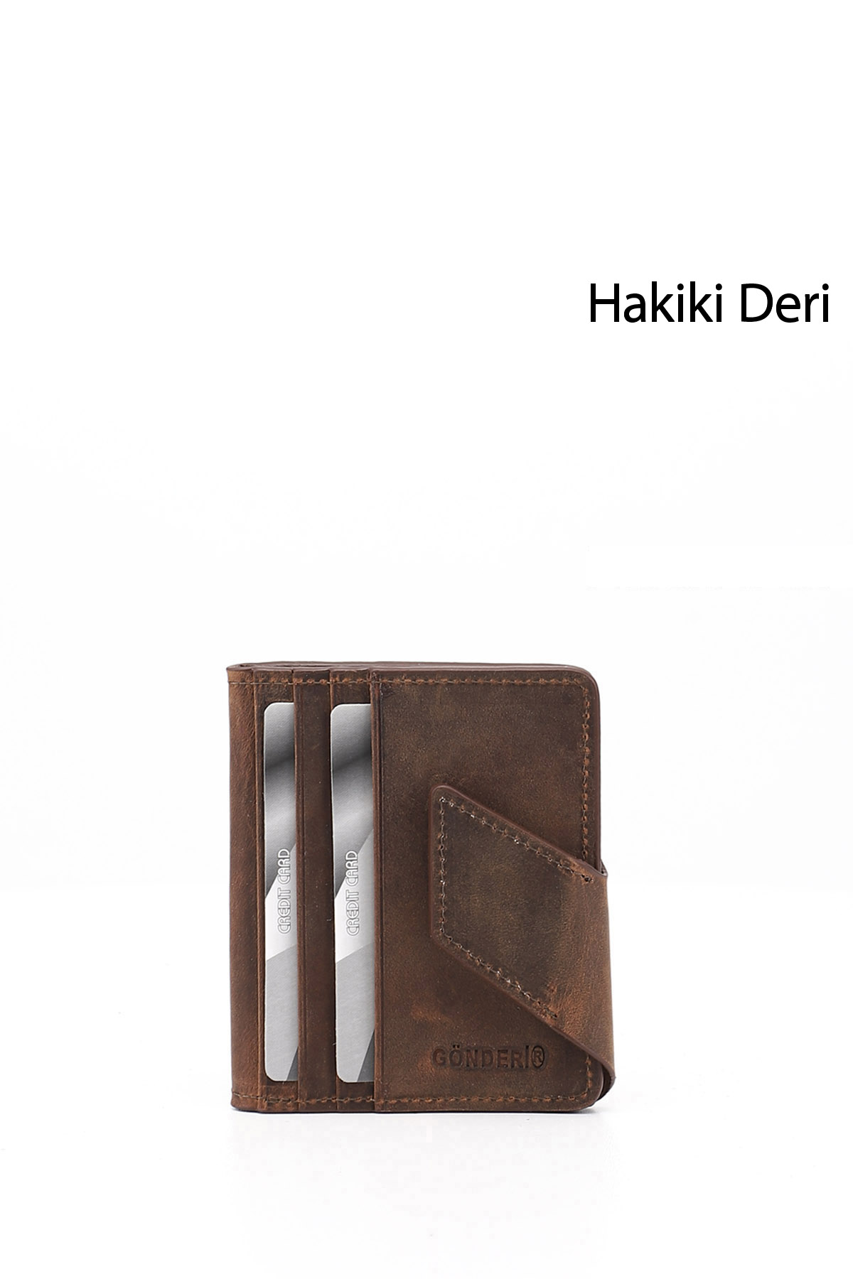 GÖNDERİ(R) KAHVERENGİ Hakiki Deri Unisex Kartlık