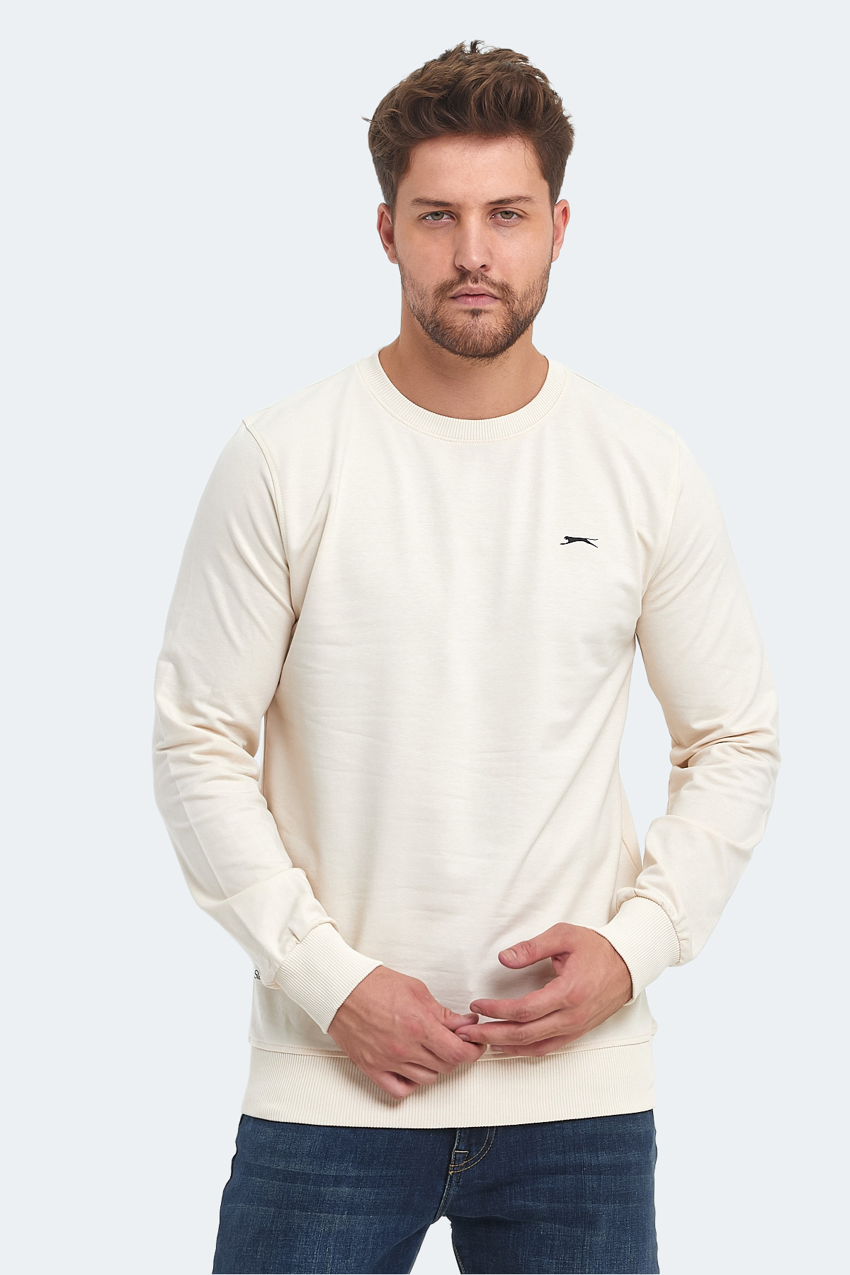 SLAZENGER ORVAR IN Erkek Sweatshirt Bej