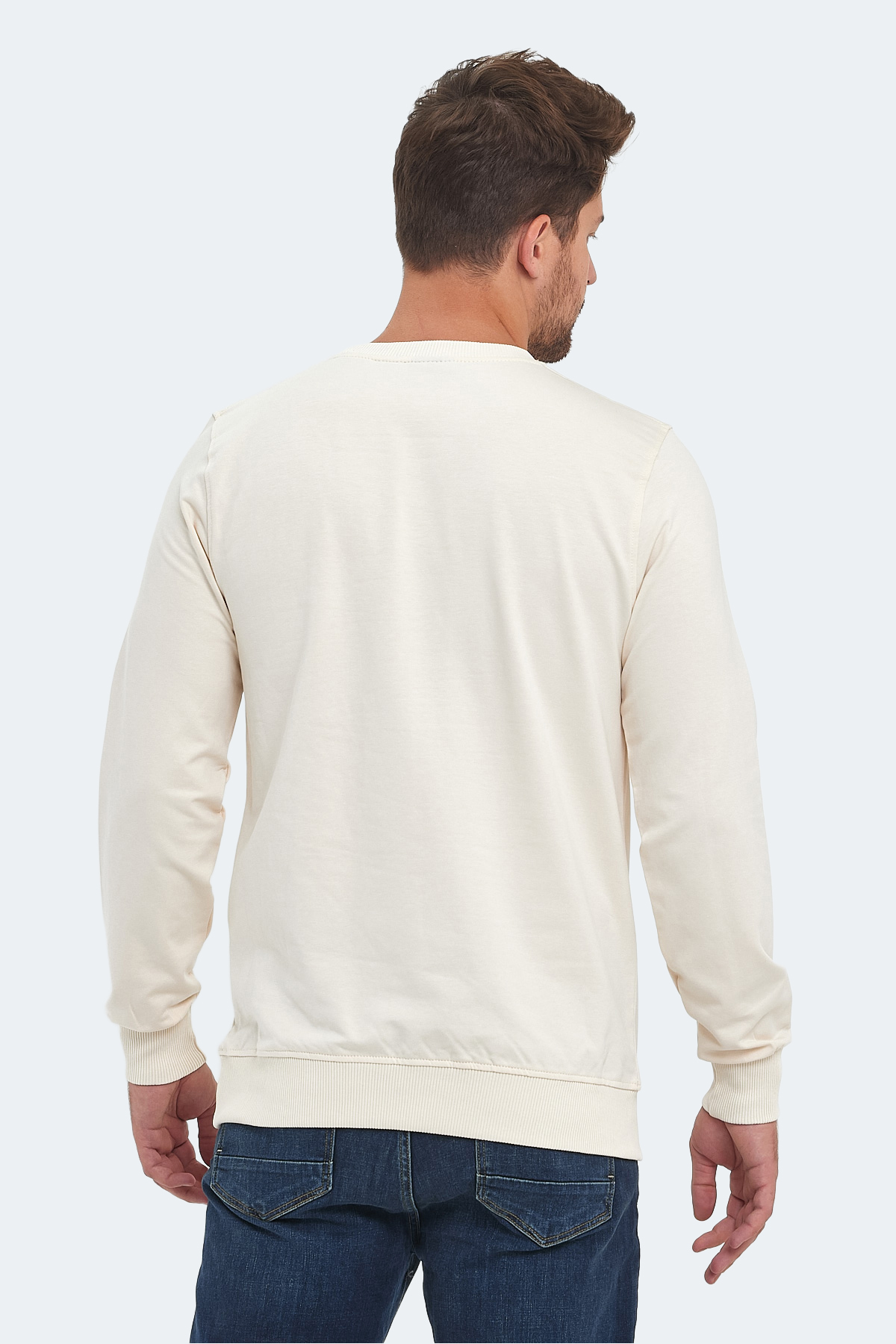 SLAZENGER ORVAR IN Erkek Sweatshirt Bej görsel 2