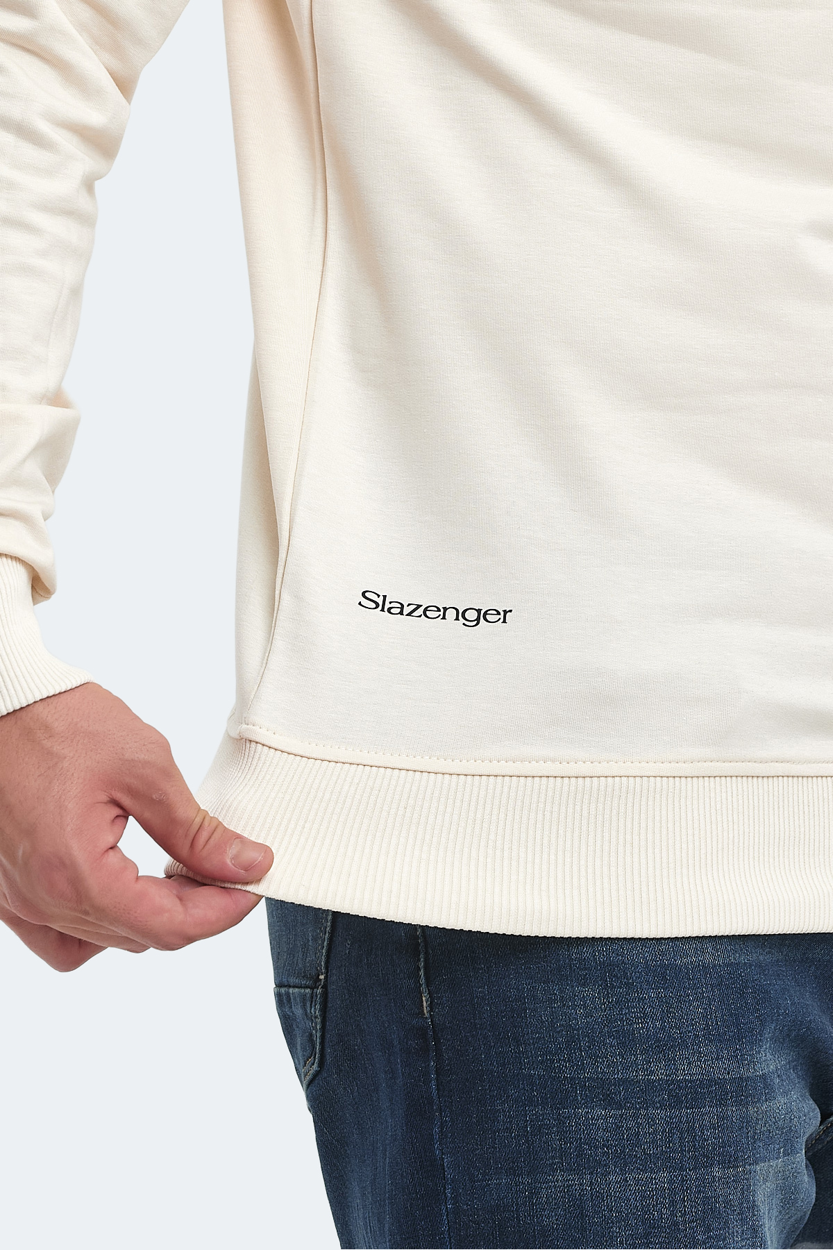 SLAZENGER ORVAR IN Erkek Sweatshirt Bej görsel 5