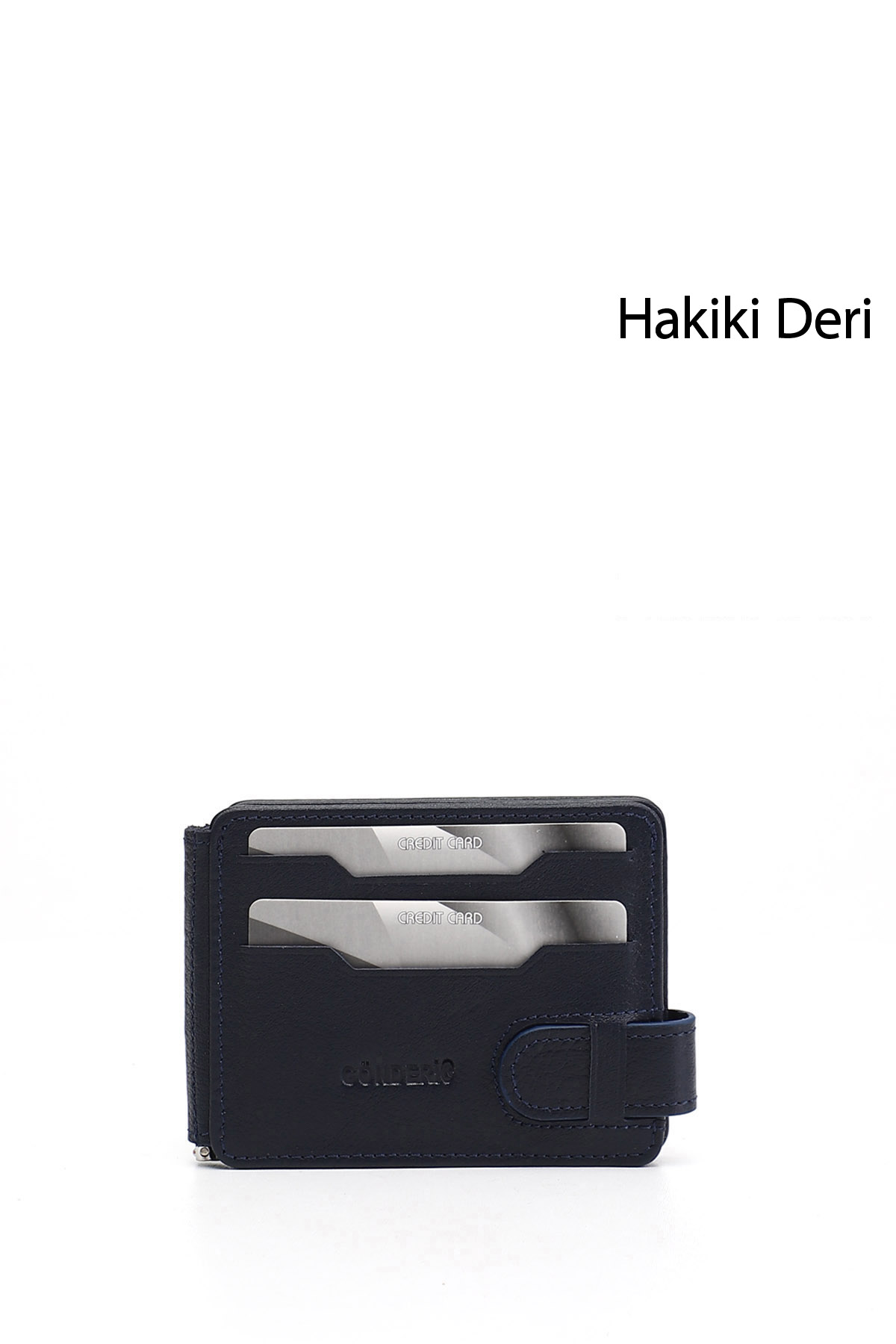 GÖNDERİ(R) AÇIK LACİVERT Hakiki Deri Unisex Kartlık