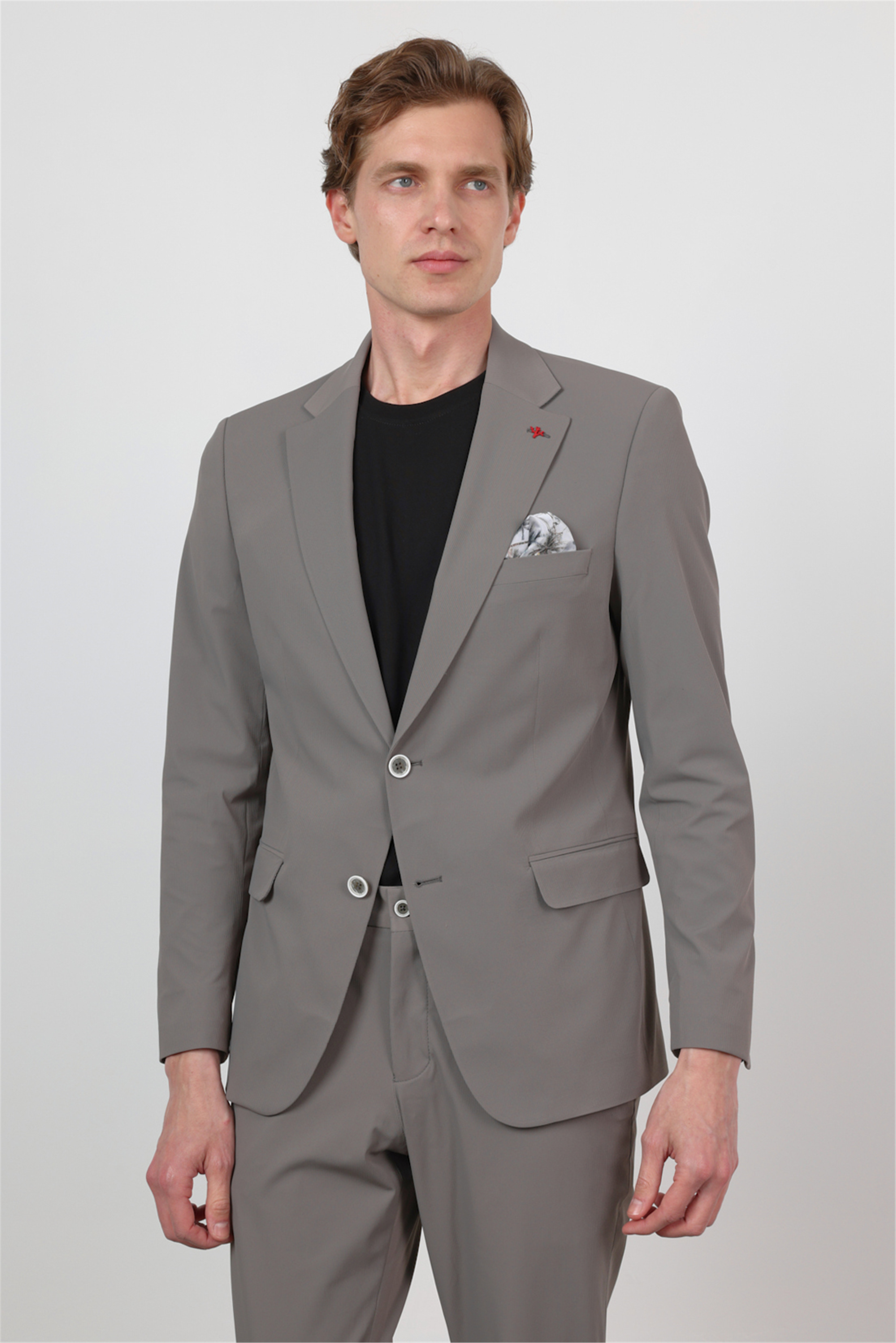İMZA Kendinden Desenli Mono Yaka 6 Drop Slim Fit Takım Elbise 1001260162 görsel 2