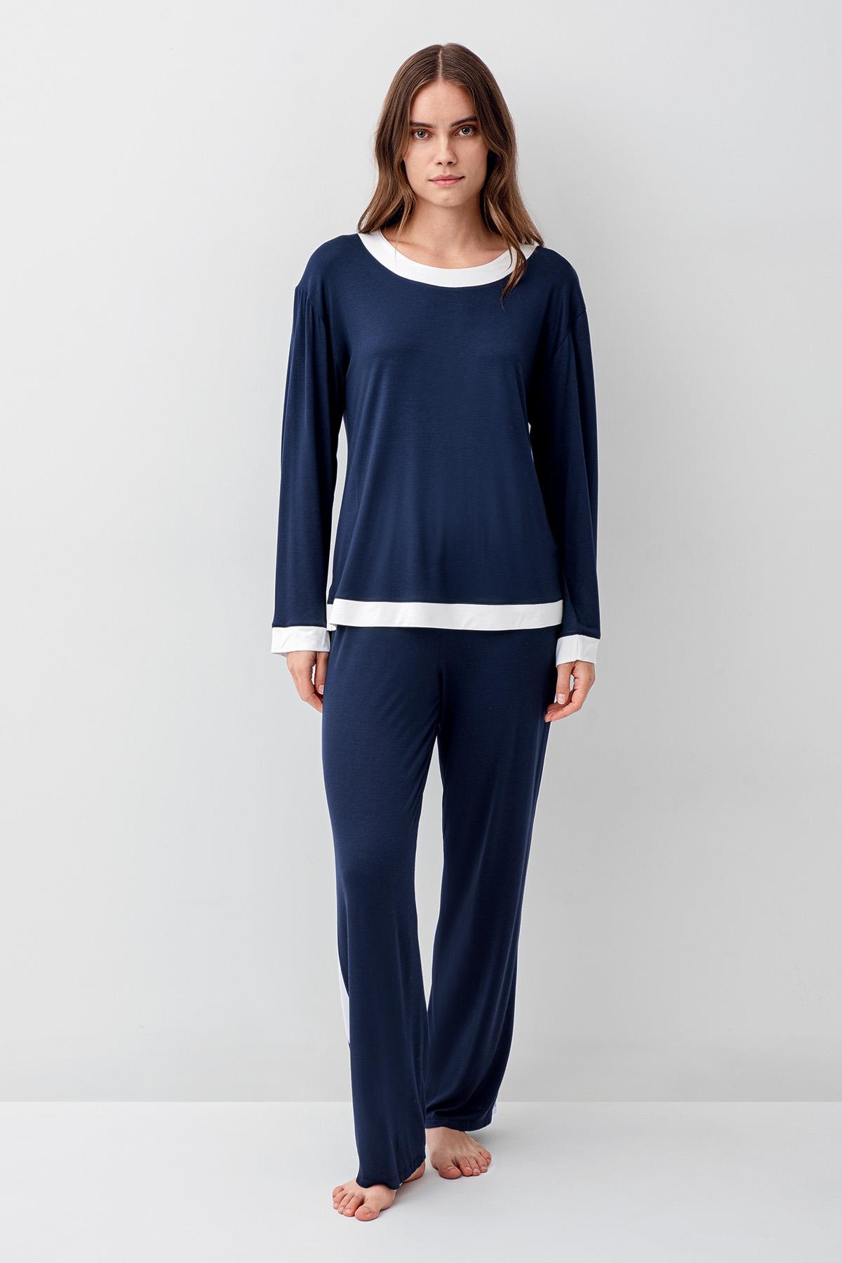 Artış Uzun Kollu Basic Esnek Elastanlı Viskoz Soft Pijama Takım 18209