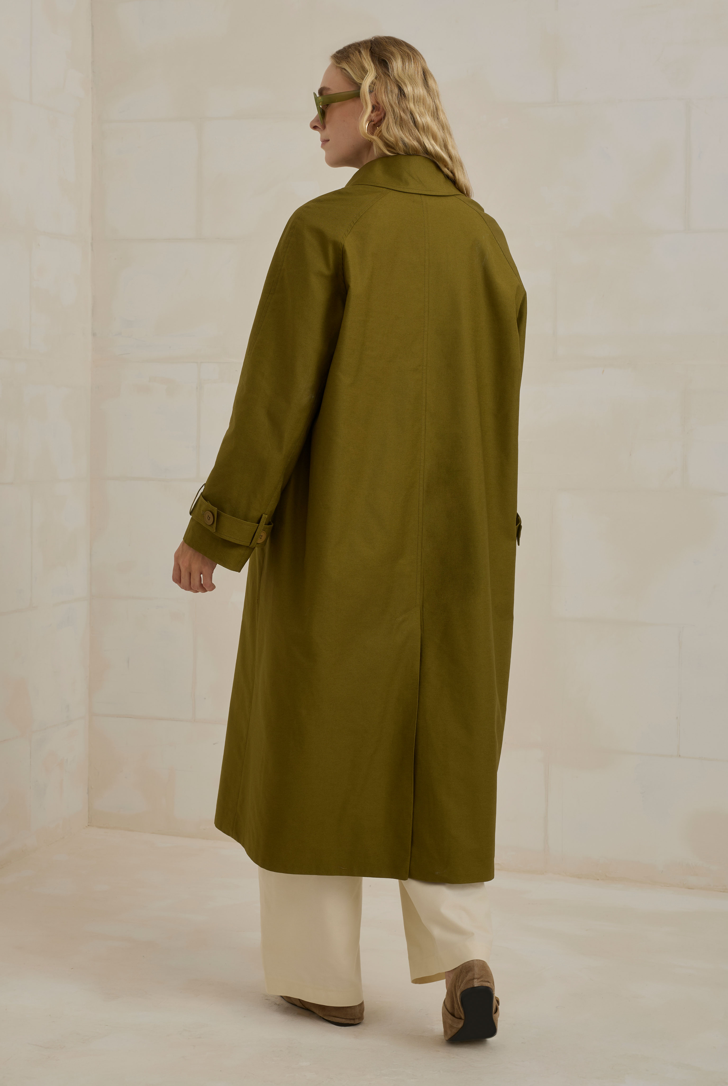 HE-QA Gabardin Trençkot Yağ Yeşili görsel 4