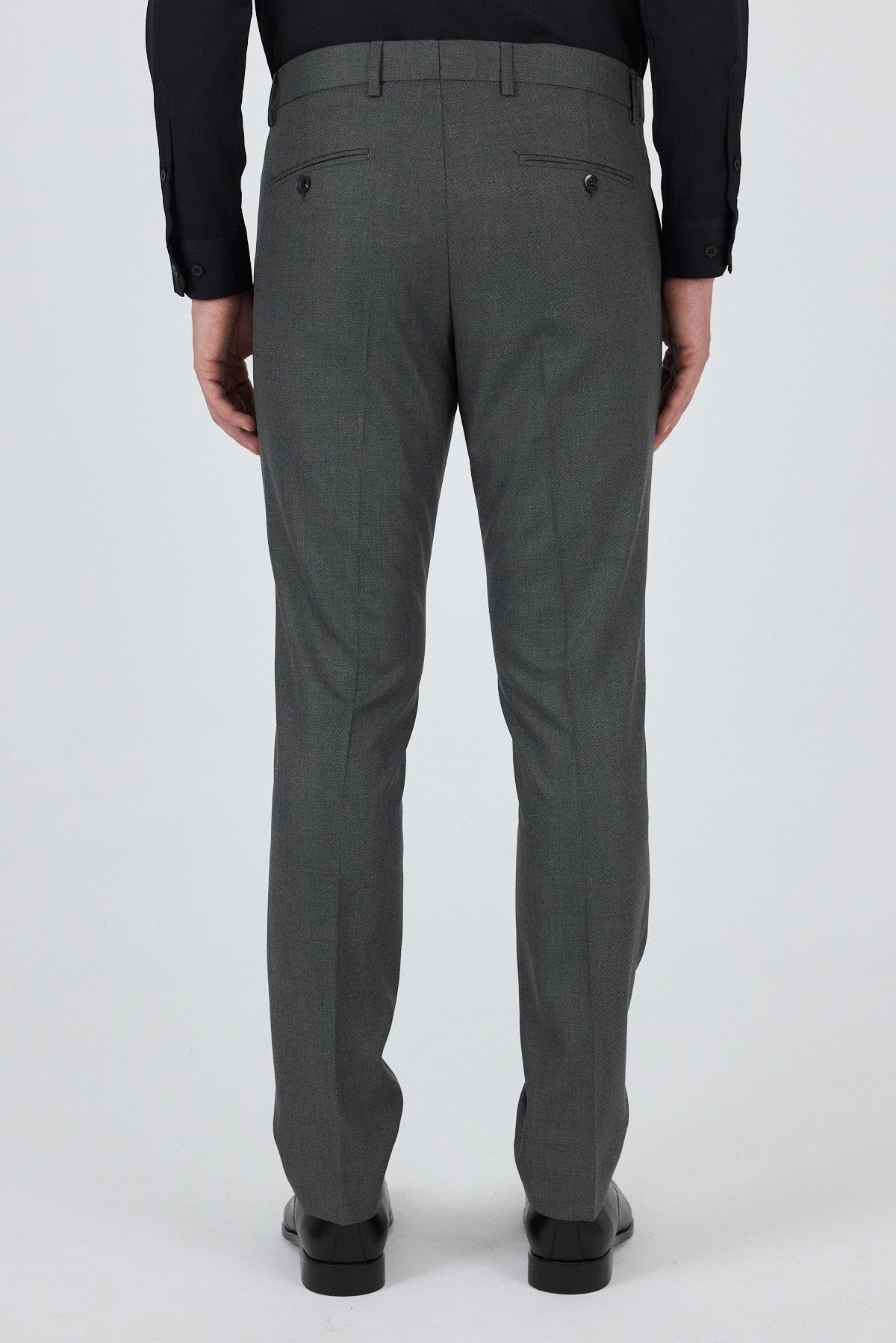 İMZA Siyah Filafil Yan Cep Açık Paça Slim Fit Ayarlanabilir Kemer Pantolon 1003250123 görsel 5