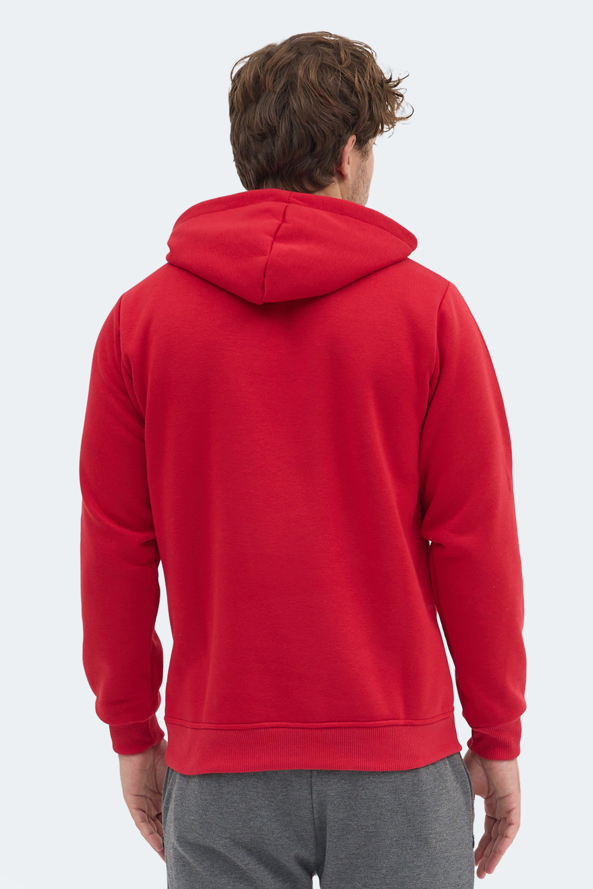 SLAZENGER MOONLIGHT I Erkek Kapüşonlu Kırmızı Sweatshirt görsel 3