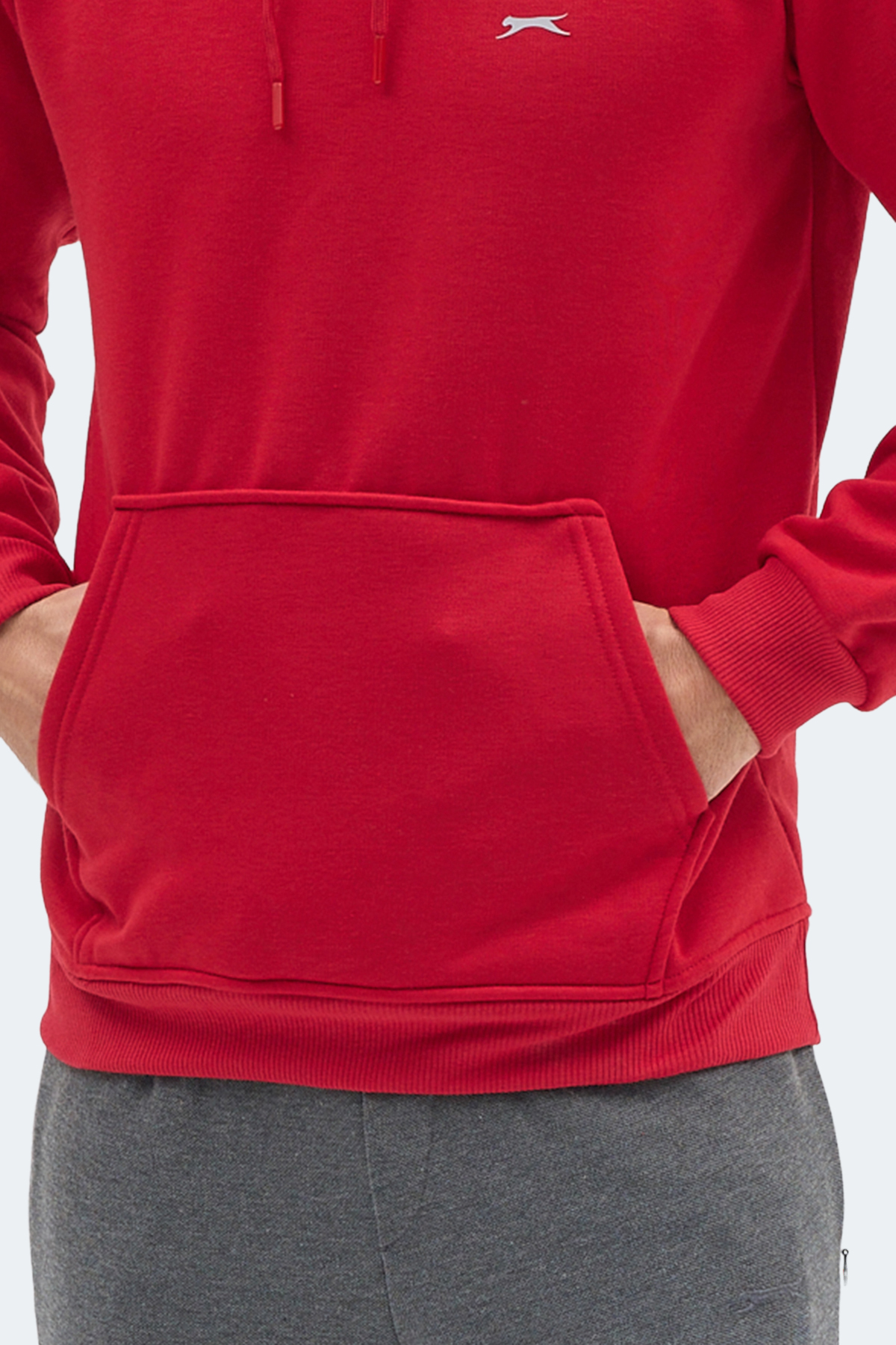 SLAZENGER MOONLIGHT I Erkek Kapüşonlu Kırmızı Sweatshirt görsel 6