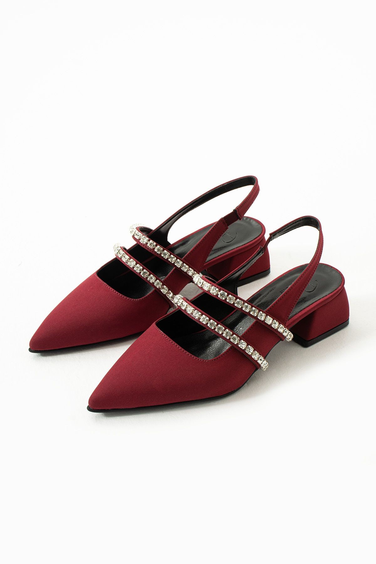 DUXAL SHOES kadın taşlı babet-topuklu ayakkabı-LİNDA