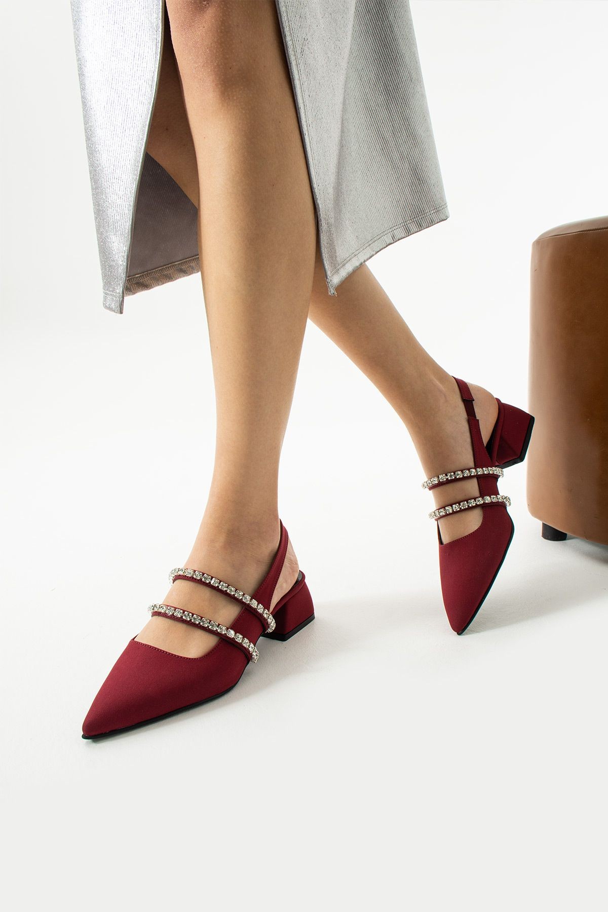 DUXAL SHOES kadın taşlı babet-topuklu ayakkabı-LİNDA görsel 2