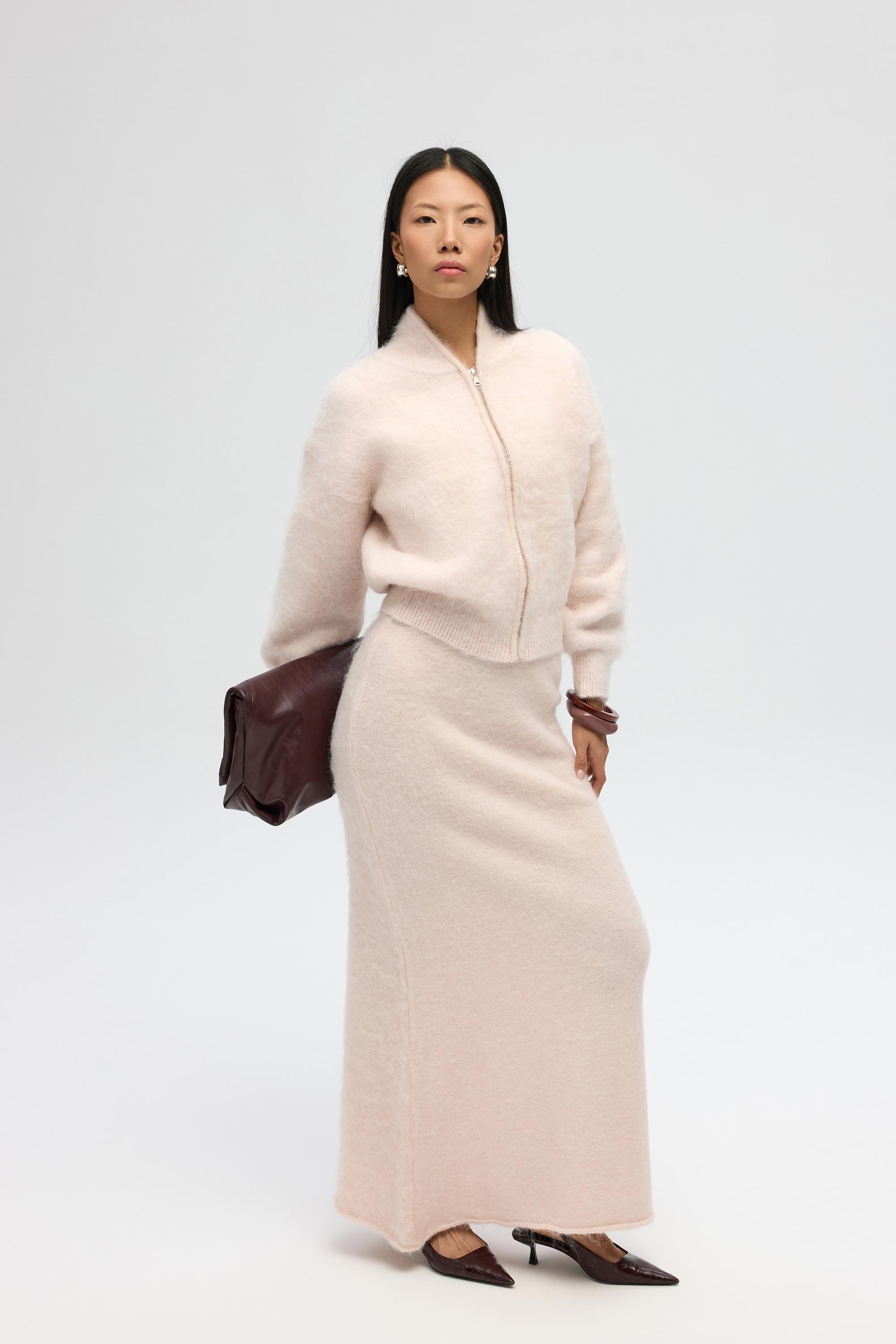 Mai Collection Nivra Pembe Uzun Triko Etek