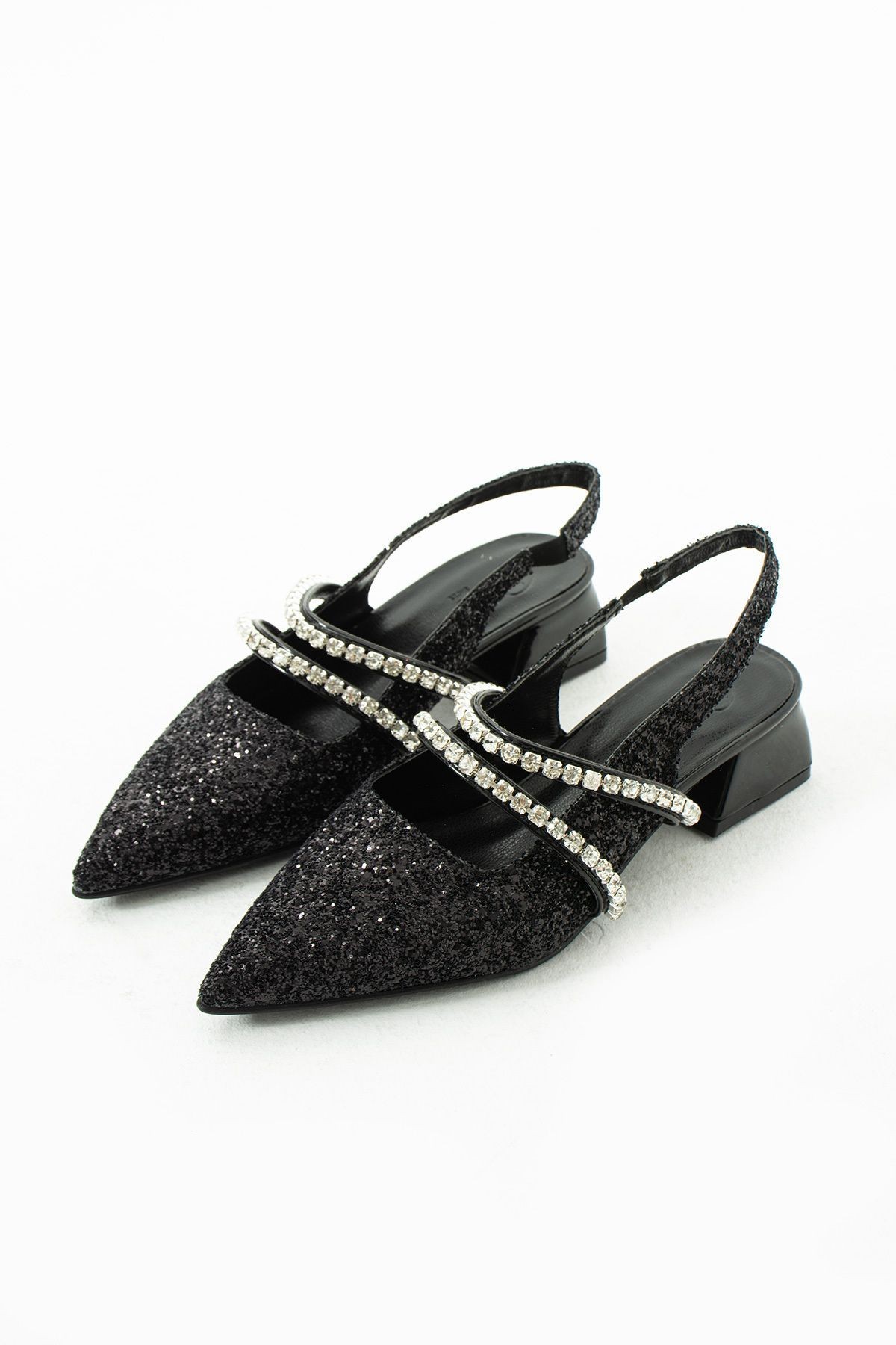 DUXAL SHOES kadın taşlı babet-topuklu ayakkabı-LİNDA