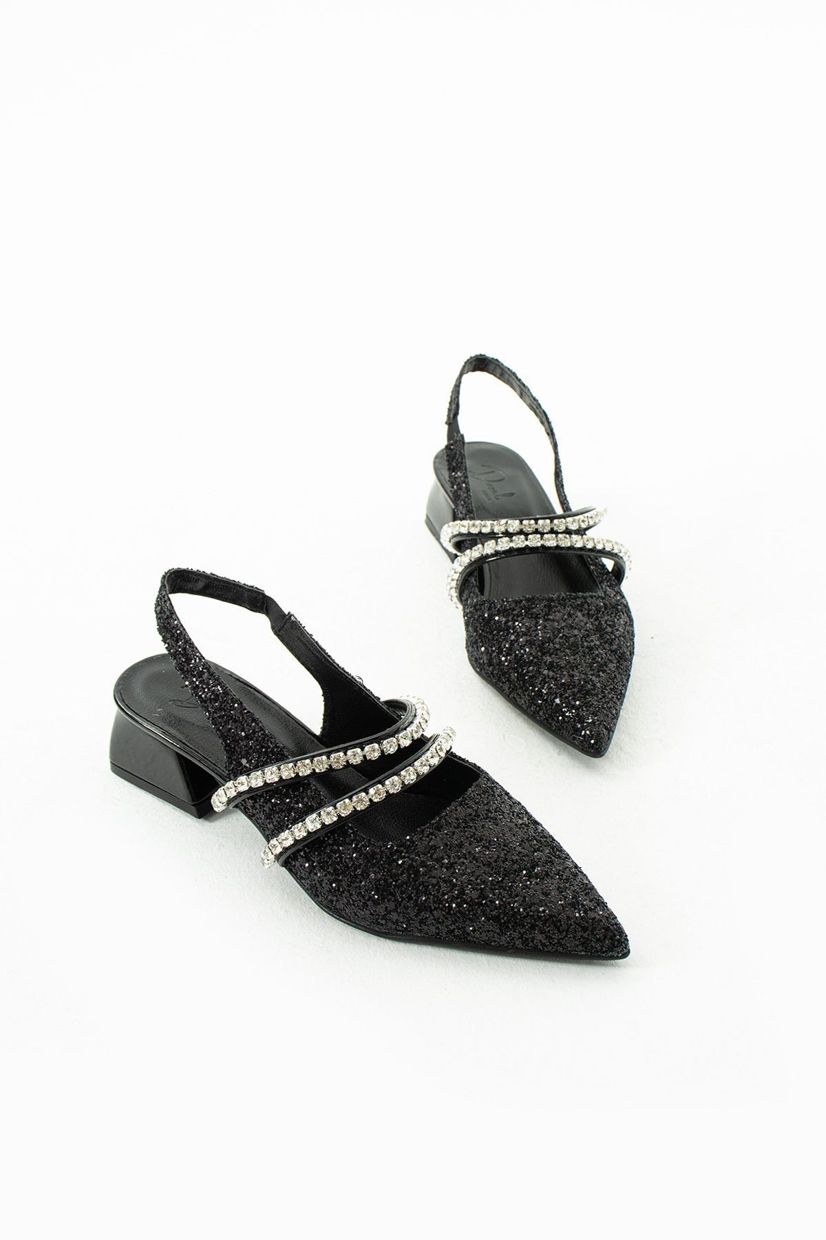 DUXAL SHOES kadın taşlı babet-topuklu ayakkabı-LİNDA görsel 4