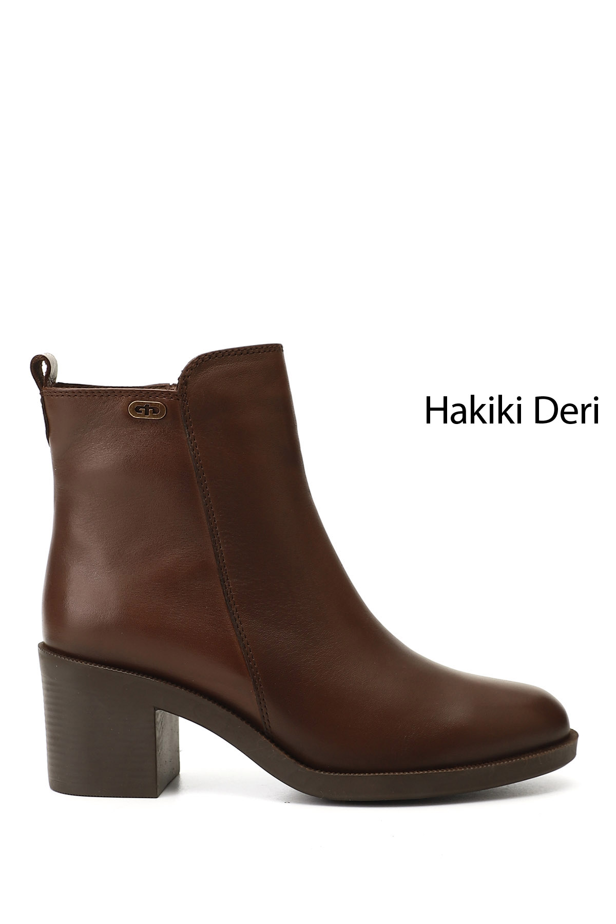 GÖNDERİ(R) Kadın KAHVERENGİ Fermuarlı Kalın Topuklu Hakiki Deri Bot