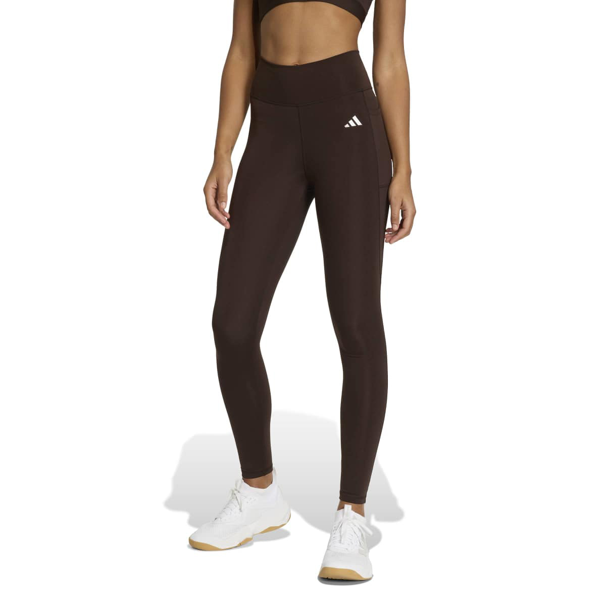 Adidas Optime Essentials Cepli Kadın Kahverengi Tayt