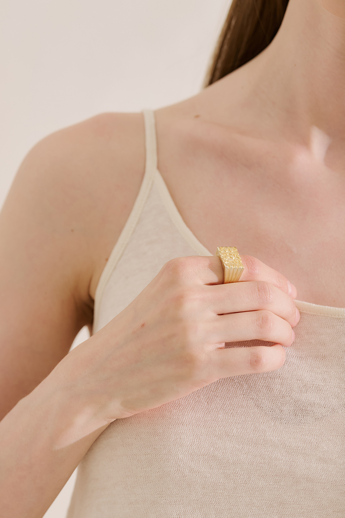 Manuka Stone Mat Kaplamalı Yüzük Gold