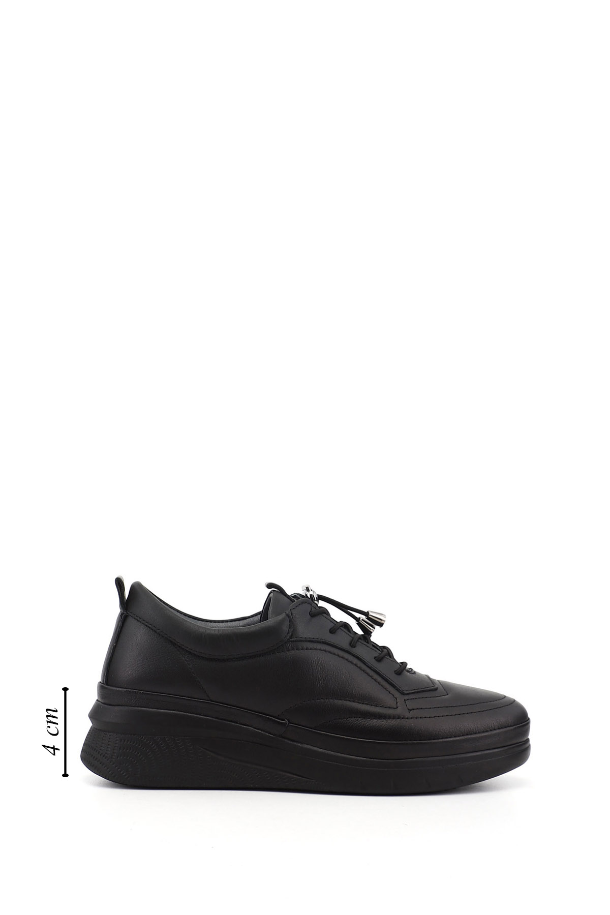 GÖNDERİ(R) Kadın SİYAH Bağcıklı Hakiki Deri Sneaker görsel 2
