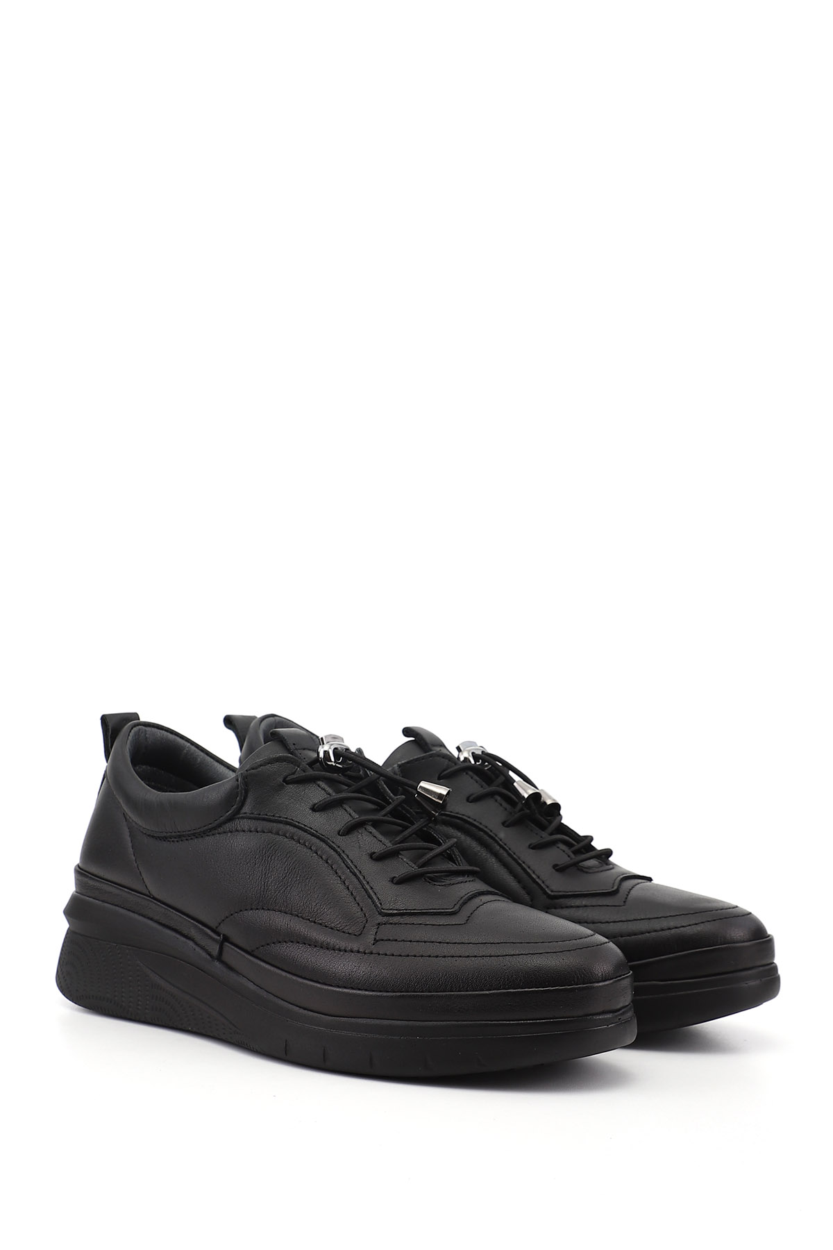 GÖNDERİ(R) Kadın SİYAH Bağcıklı Hakiki Deri Sneaker görsel 4