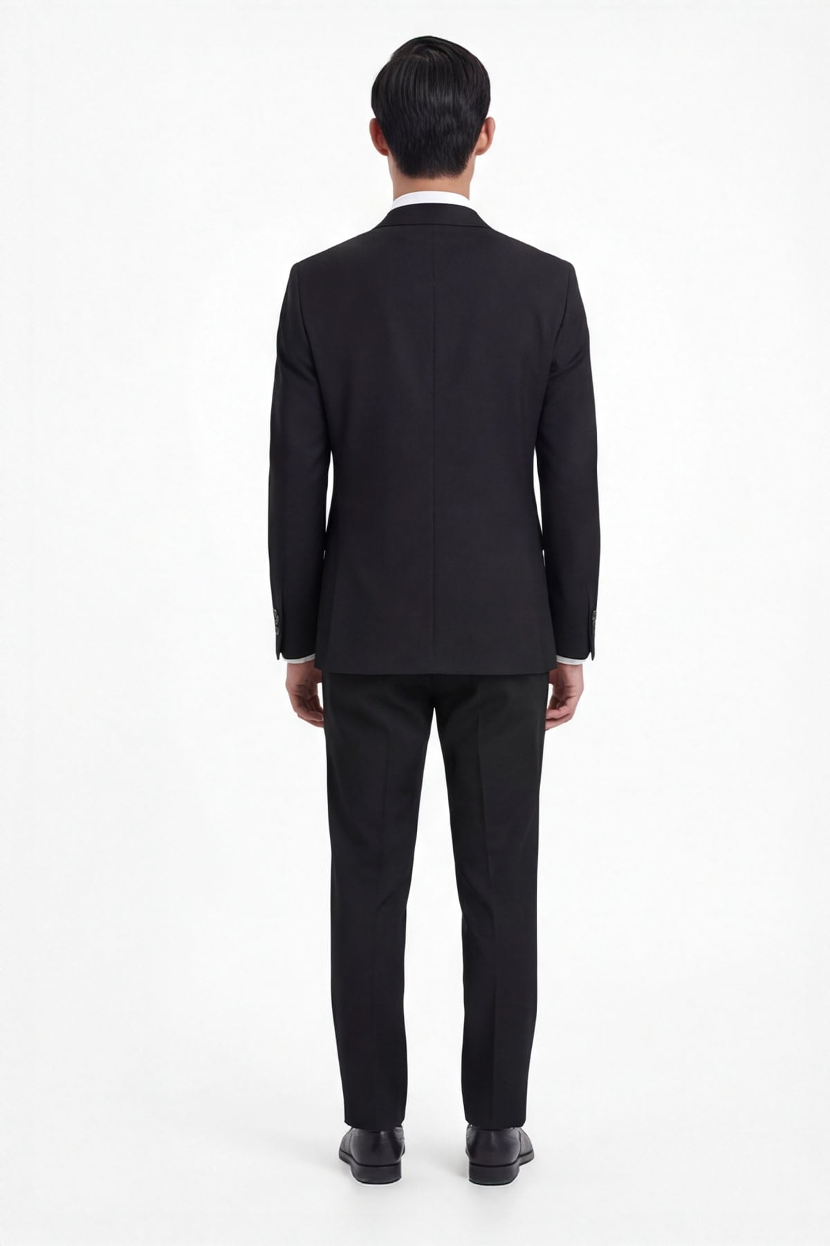 Sabri Özel Siyah Slim Fit 6 Drop Mono Yaka Viskon Tam Astarlı Takım Elbise görsel 5