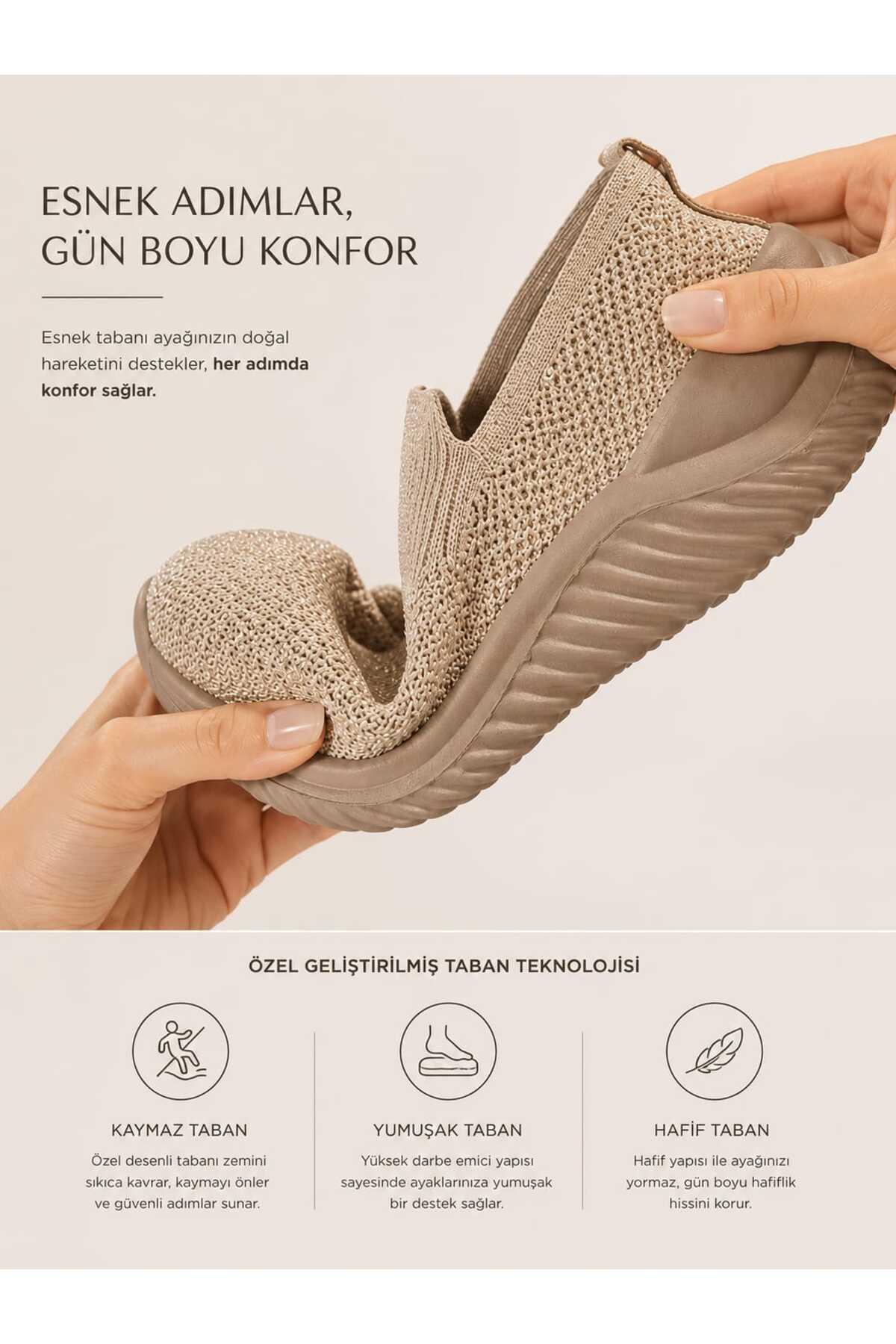 Slipcat Kadın Simli Triko Slip-On Günlük Sneaker Hafif Konfor Yürüyüş Ayakkabısı görsel 7