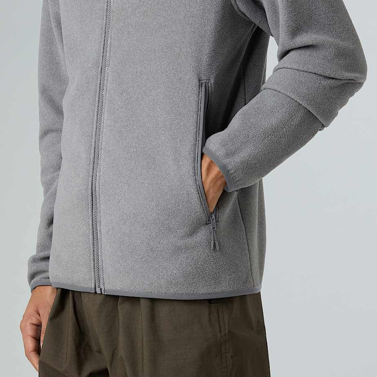 The North Face Glacier Fleece Erkek Gri Dik Yaka Fermuarlı Sweatshirt görsel 5