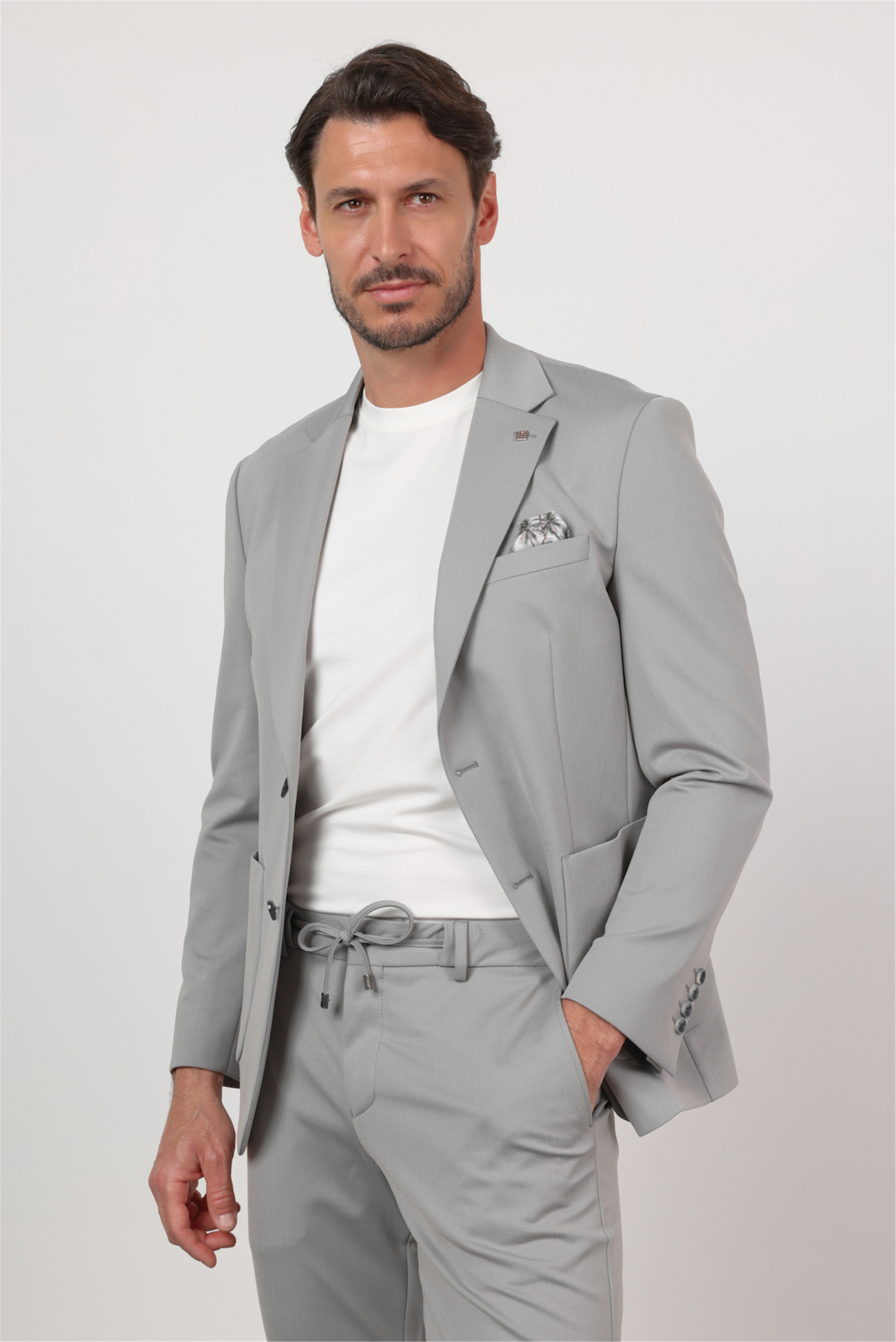 İMZA Kendinden Desenli Mono Yaka 6 Drop Slim Fit Takım Elbise 1001260166 görsel 4