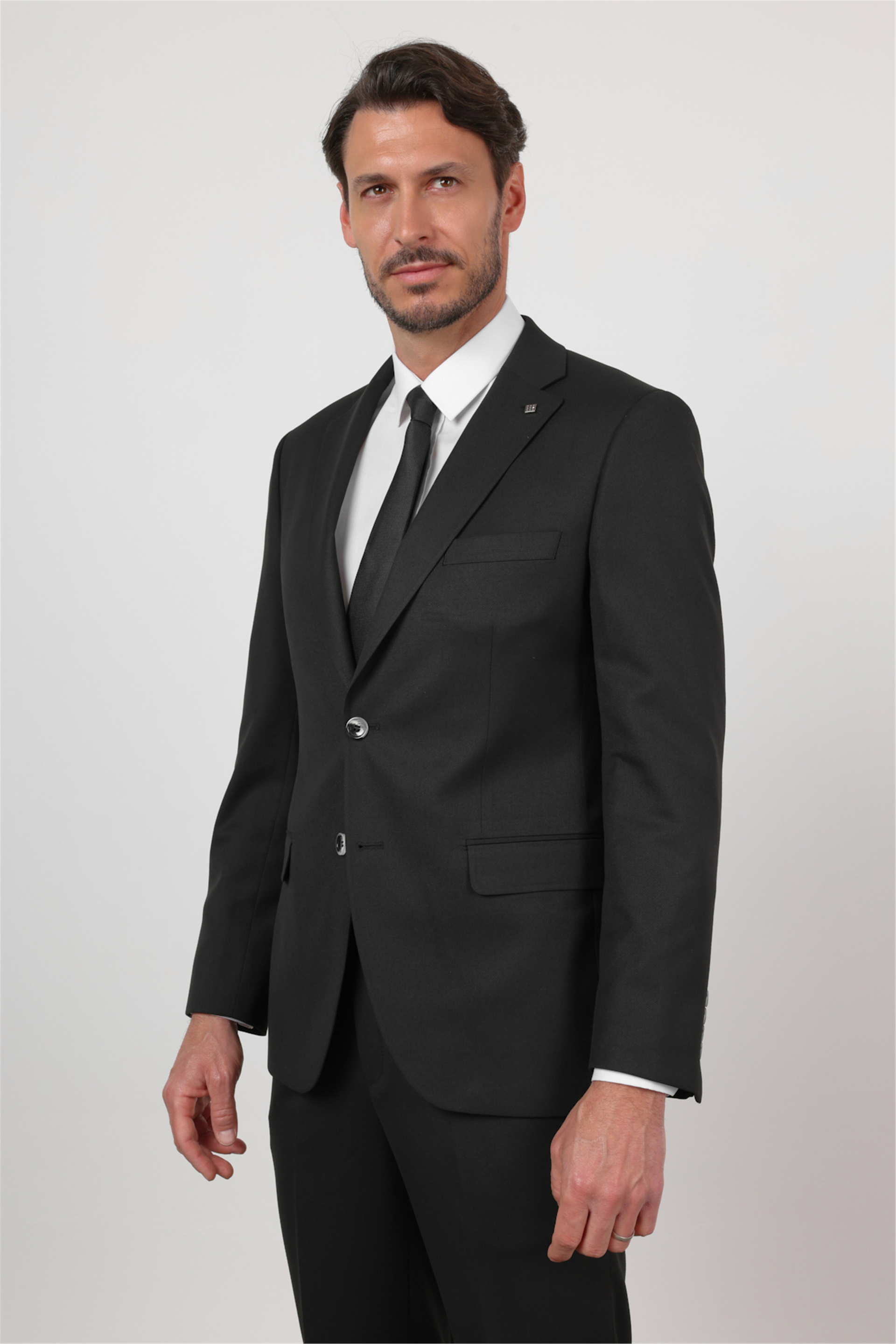 İMZA Düz Desen Mono Yaka 6 Drop Comfort Fit Esnek Takım Elbise 1001260167 görsel 3