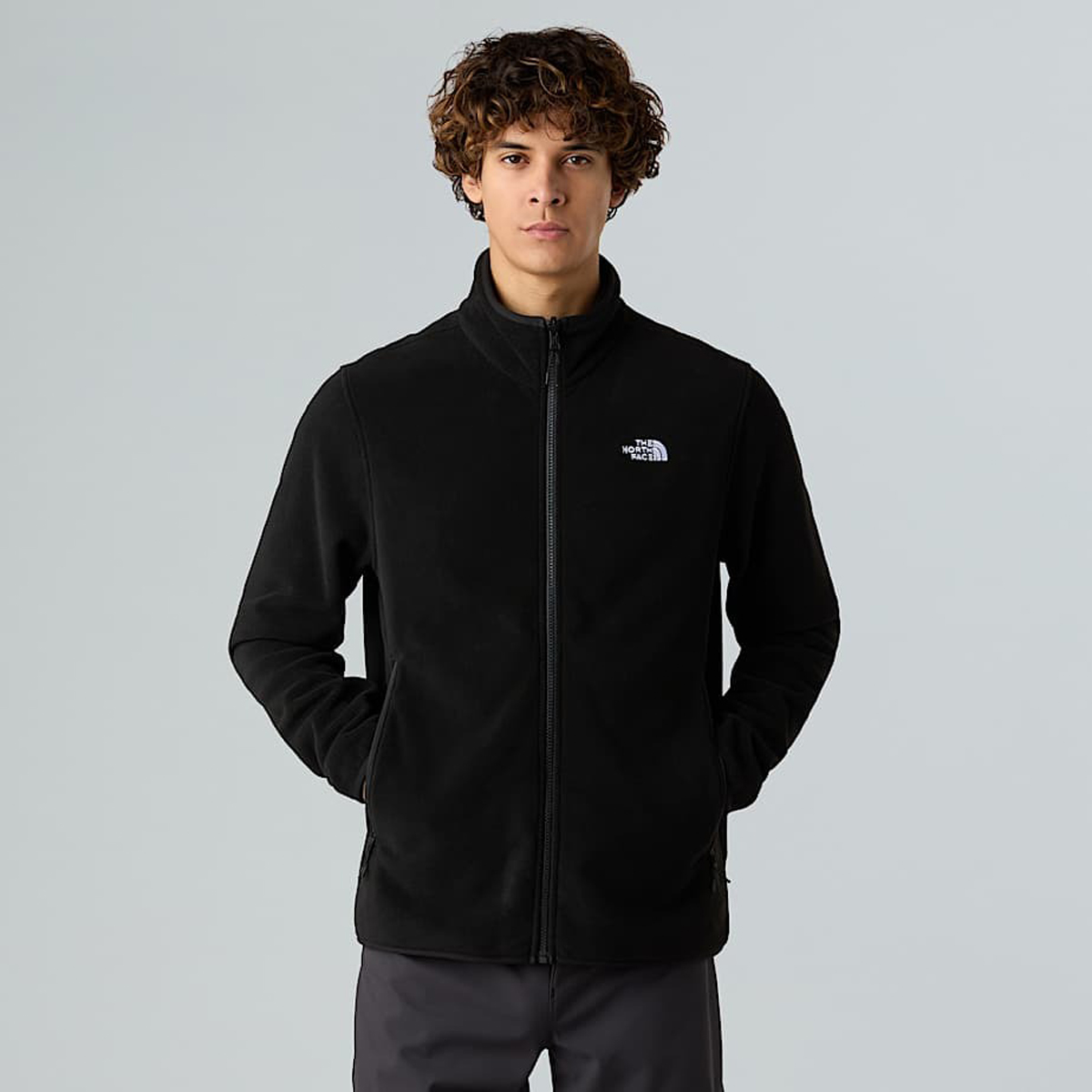 The North Face Glacier Fleece Erkek Siyah Dik Yaka Fermuarlı Sweatshirt
