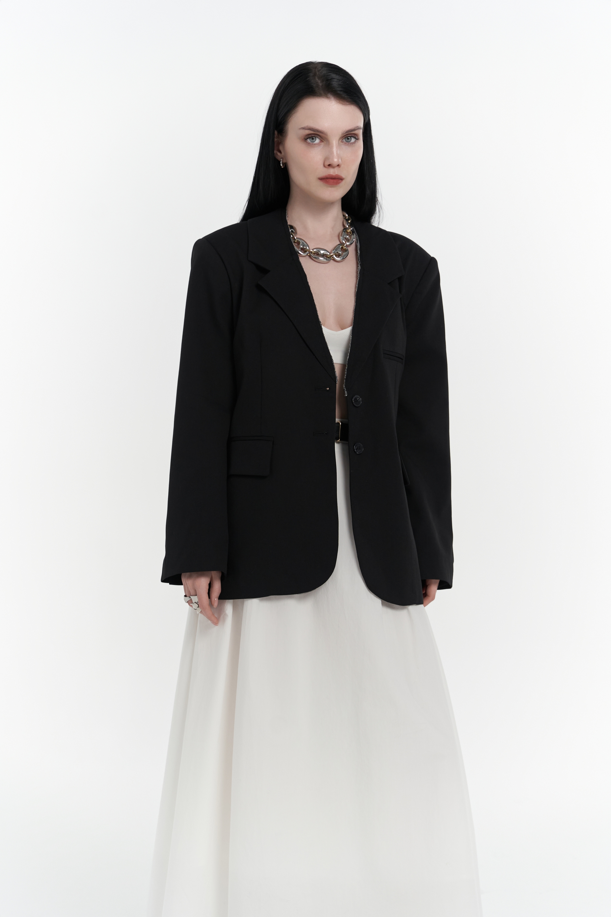 Mai Collection Volda Yaka Detay Siyah Blazer