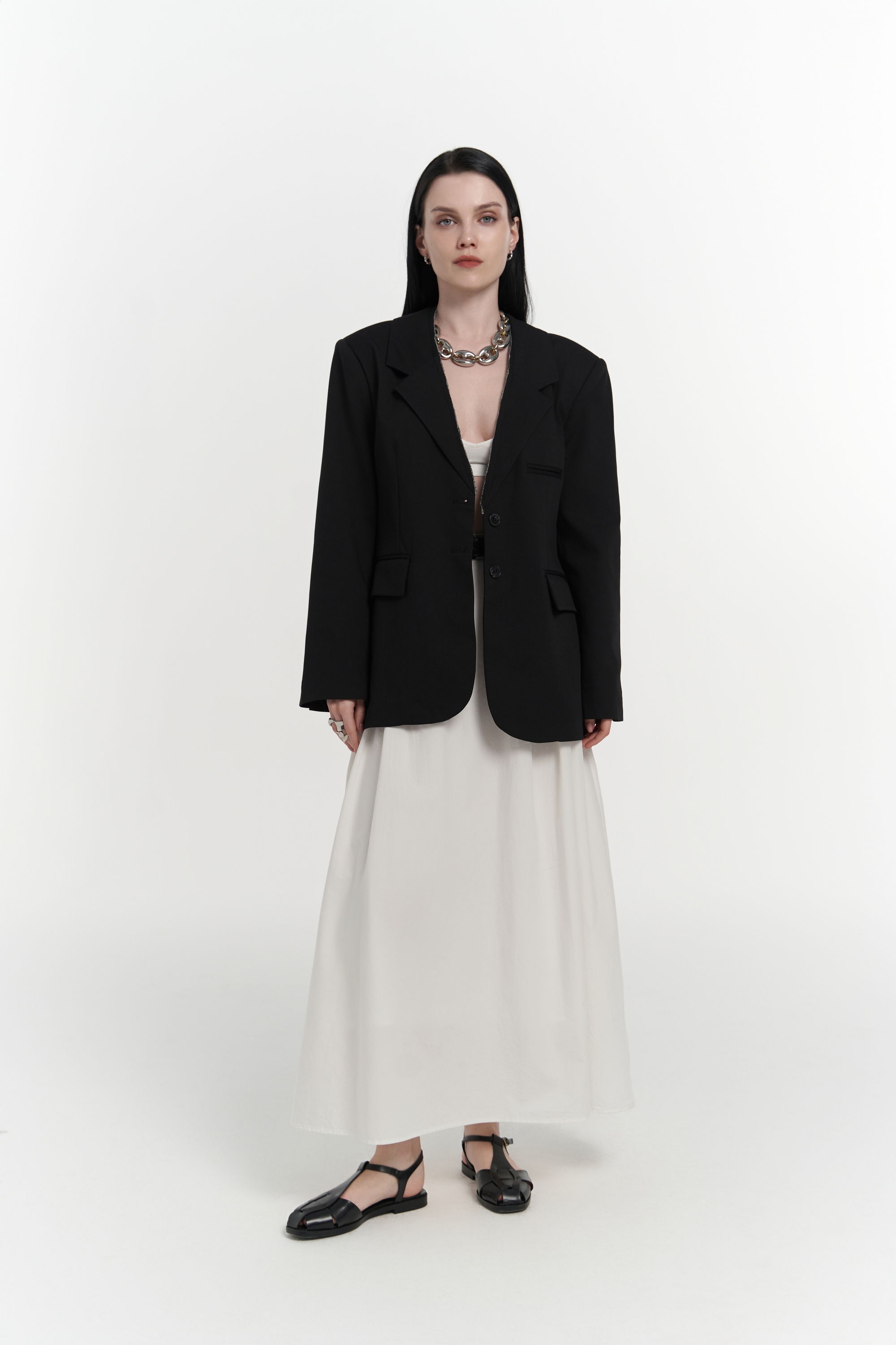 Mai Collection Volda Yaka Detay Siyah Blazer görsel 3