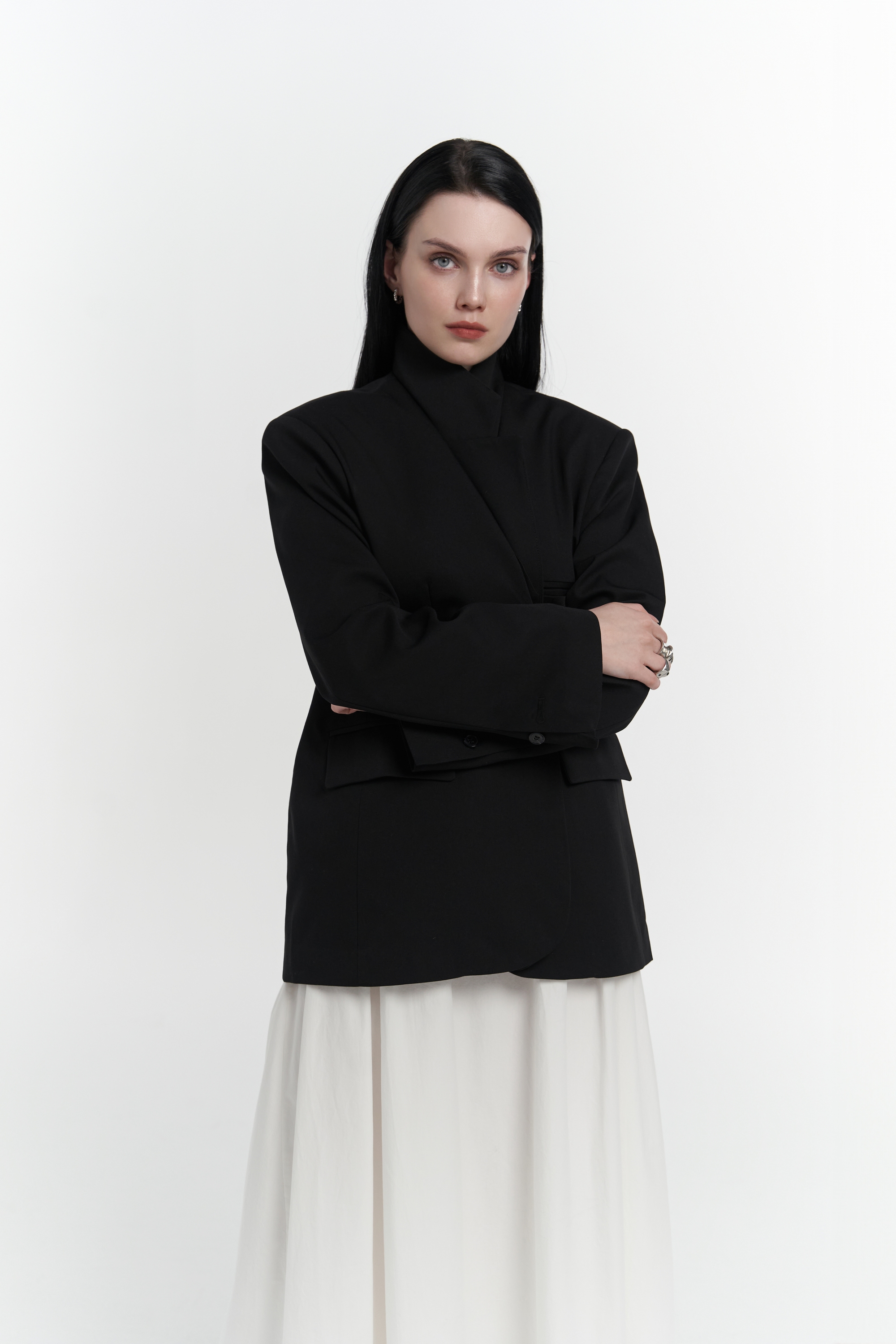 Mai Collection Volda Yaka Detay Siyah Blazer görsel 6