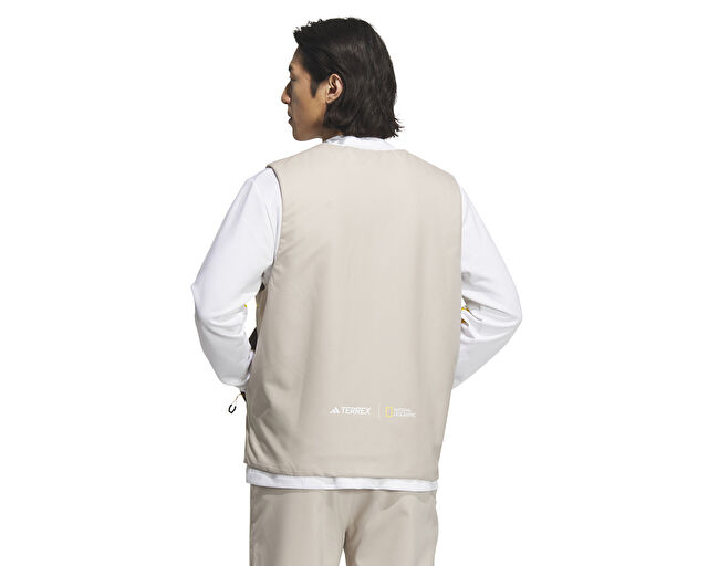 Adidas National Geographic Vest Erkek Outdoor Su Tutmaz Yelek IL8993 Krem görsel 2