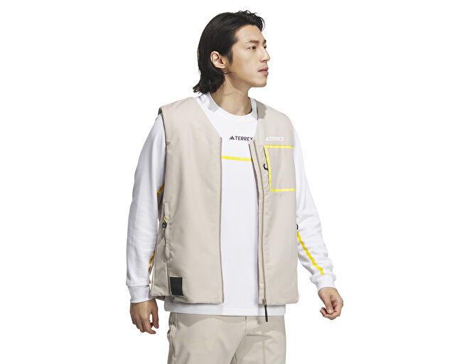 Adidas National Geographic Vest Erkek Outdoor Su Tutmaz Yelek IL8993 Krem görsel 3