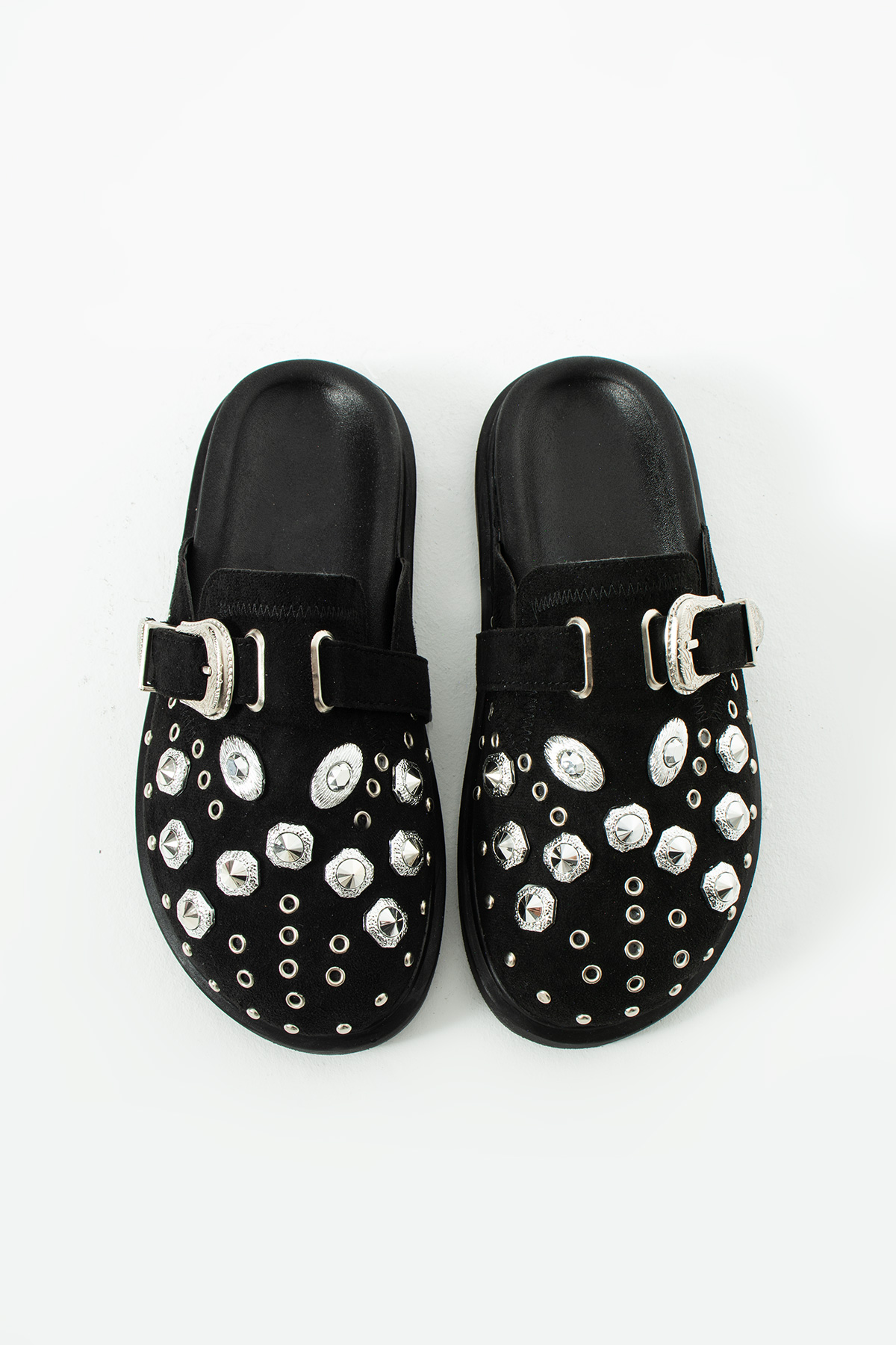 DUXAL SHOES Zlata Kadın Taş Detaylı Tokalı Günlük Terlik