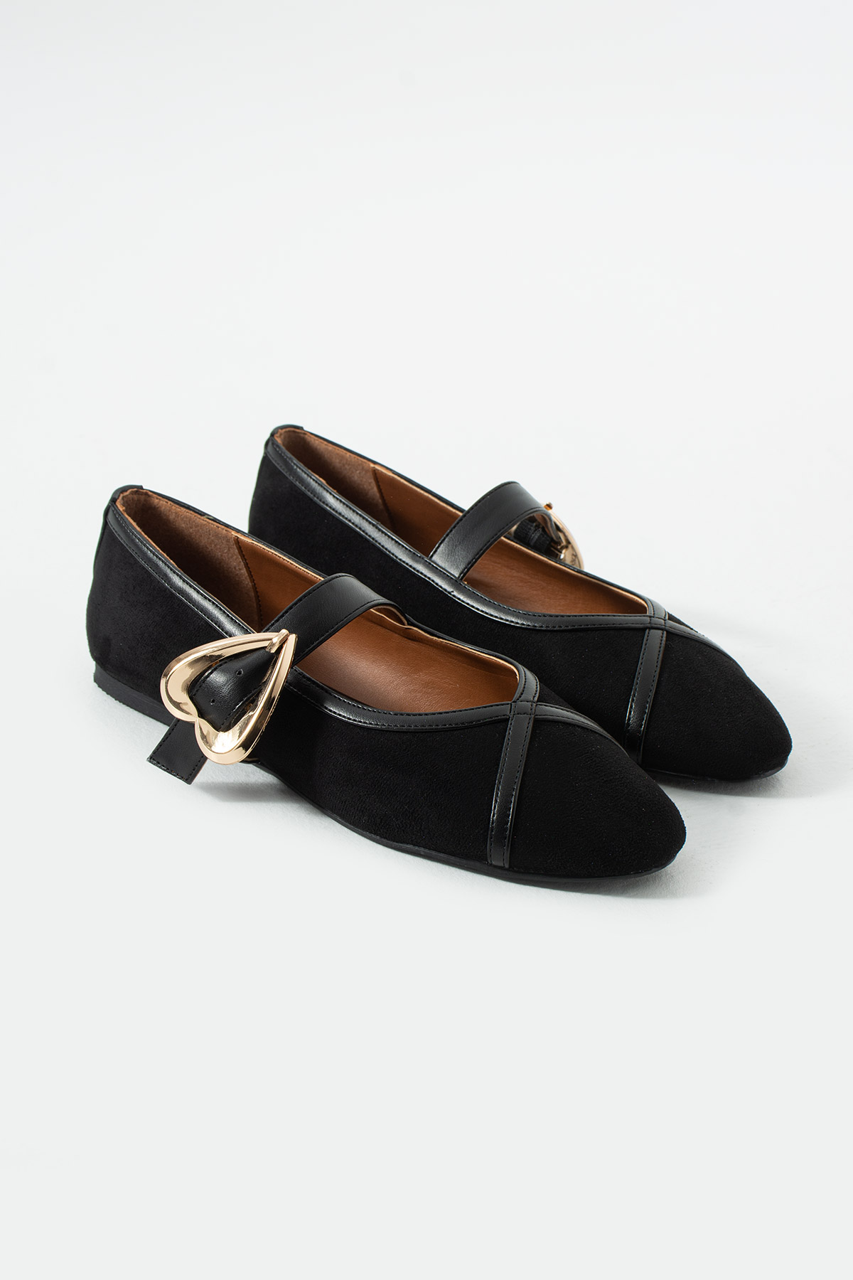 DUXAL SHOES Jadon Trend Kalp Tokalı Kadın Babet Günlük Ayakkabı